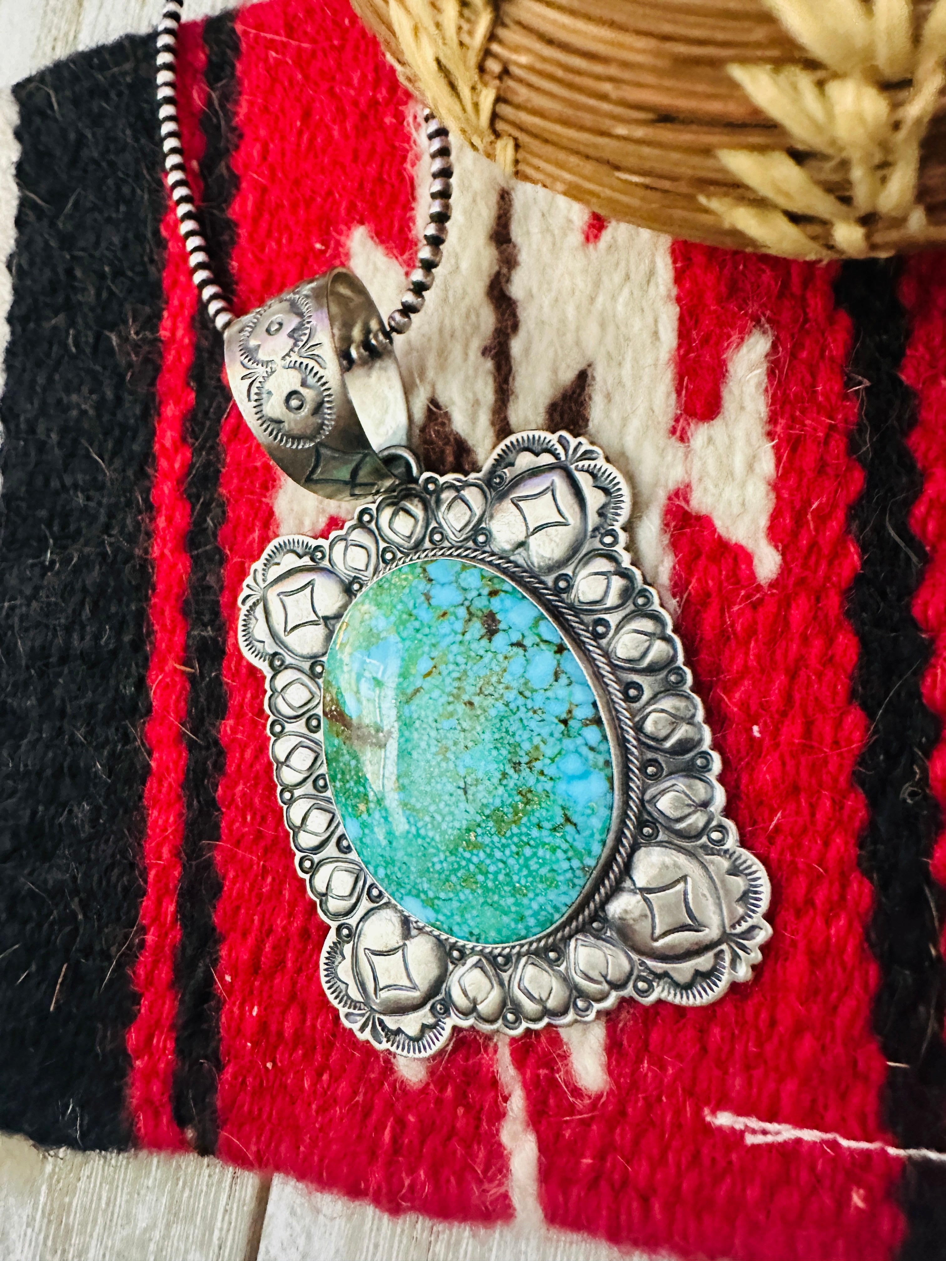 Handcrafted Sterling Silver & Sonoran Mountain Turquoise Pendant by Randy Boyd