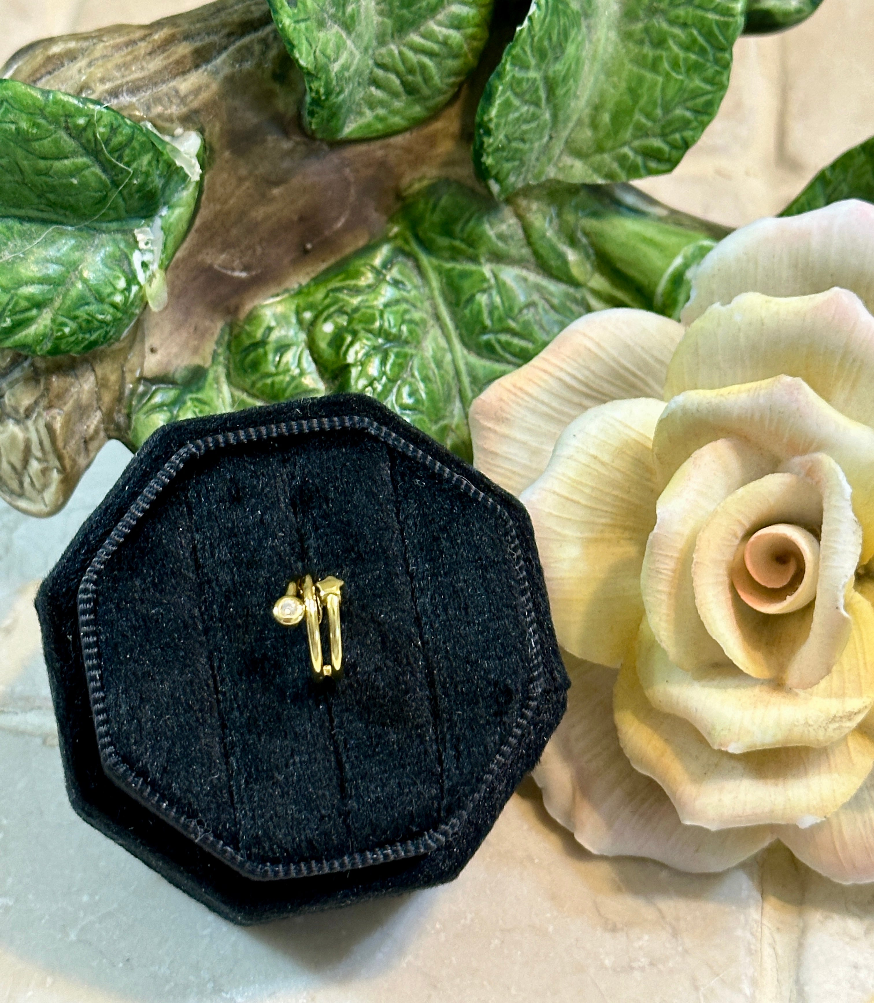 Sterling Silver Star & CZ Ear Cuff- Gold Plated