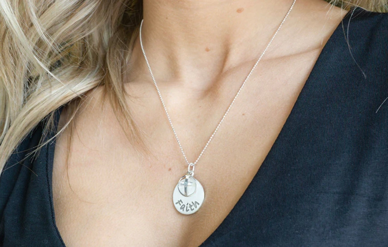 Sterling Silver Faith Pendant Necklace