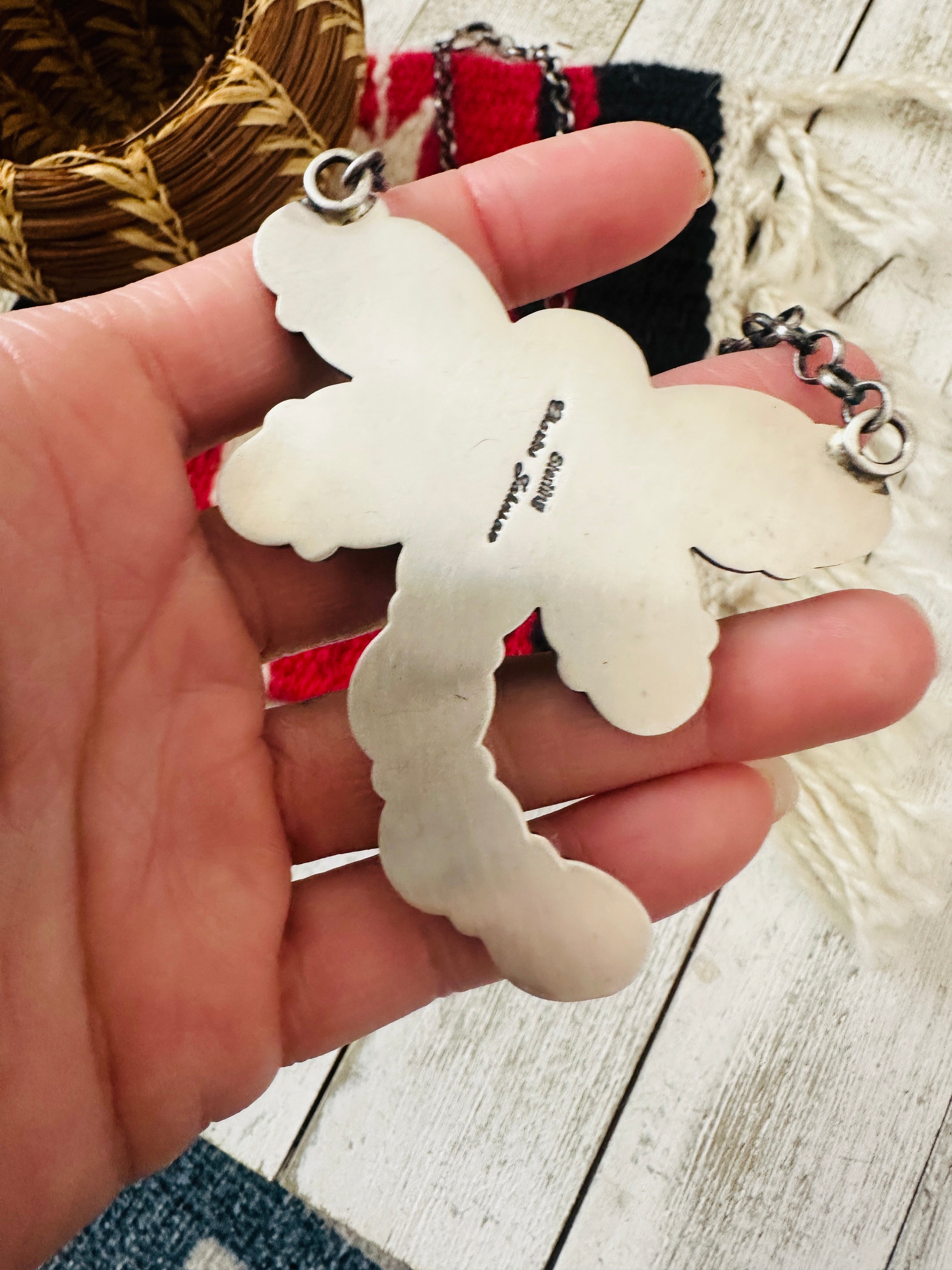 Handcrafted Sonoran Gold Turquoise & Sterling Silver Dragonfly Necklace