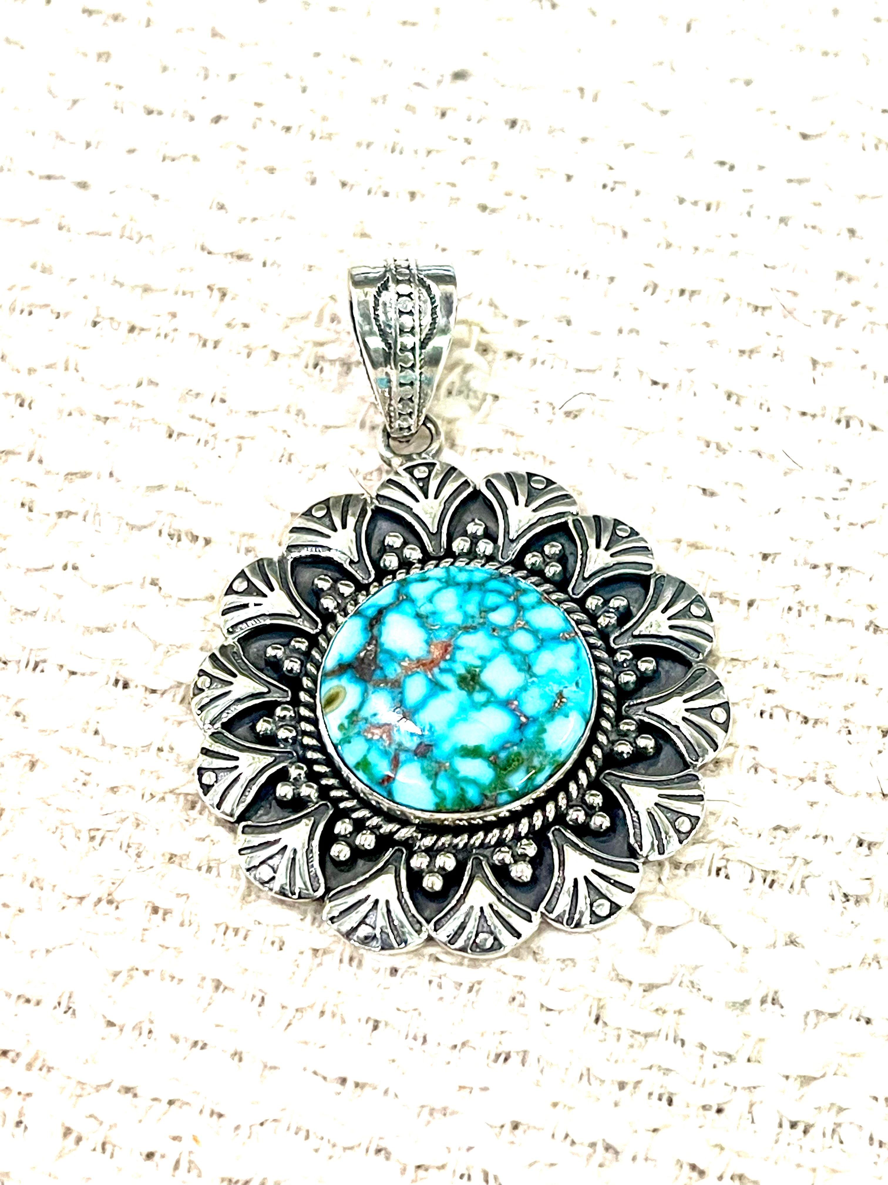 Handmade Sterling Silver & Sonoran Mountain Turquoise Pendant