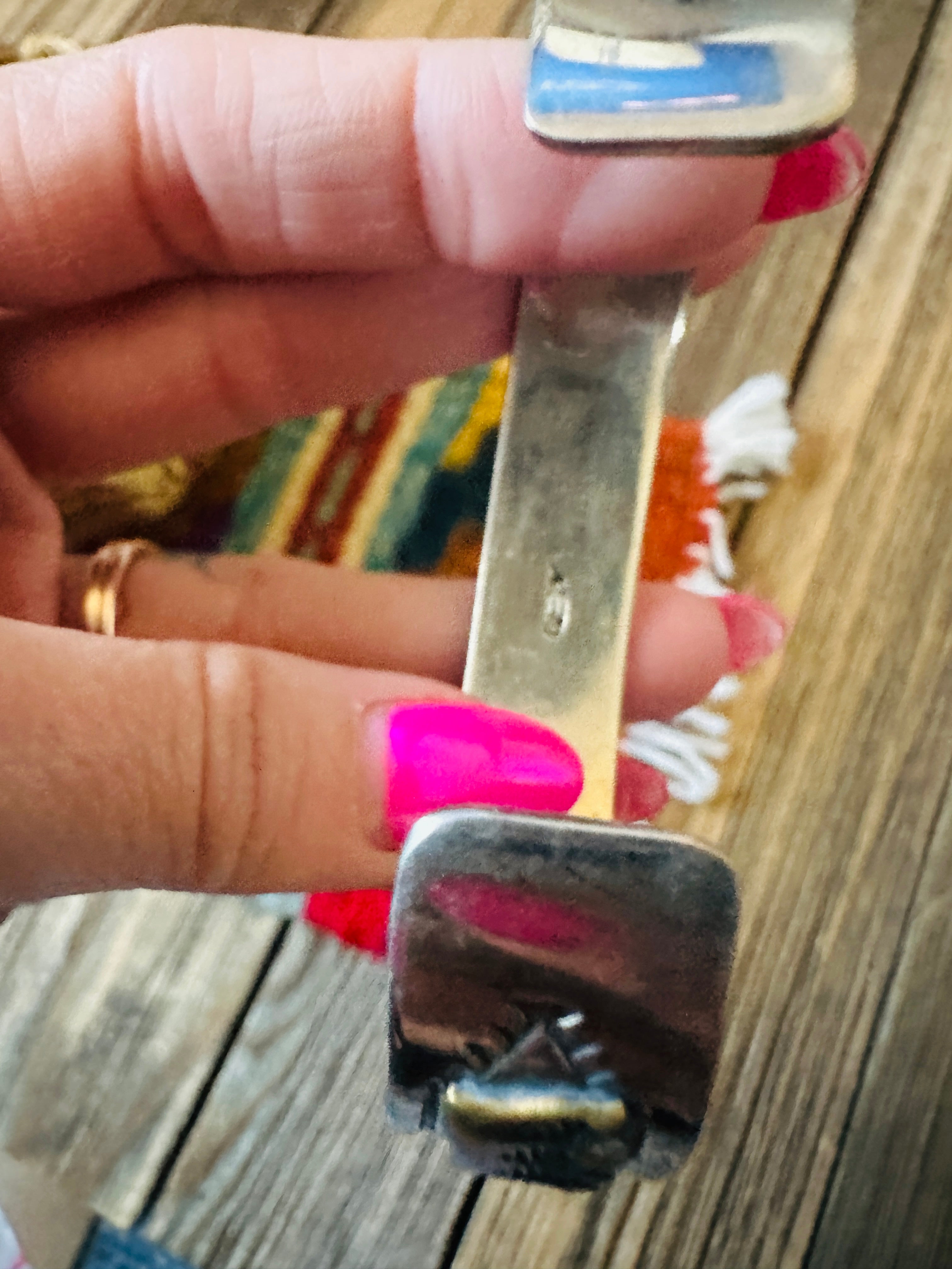 Vintage Old Pawn Handcrafted Sterling Silver & Copper Cuff Bracelet