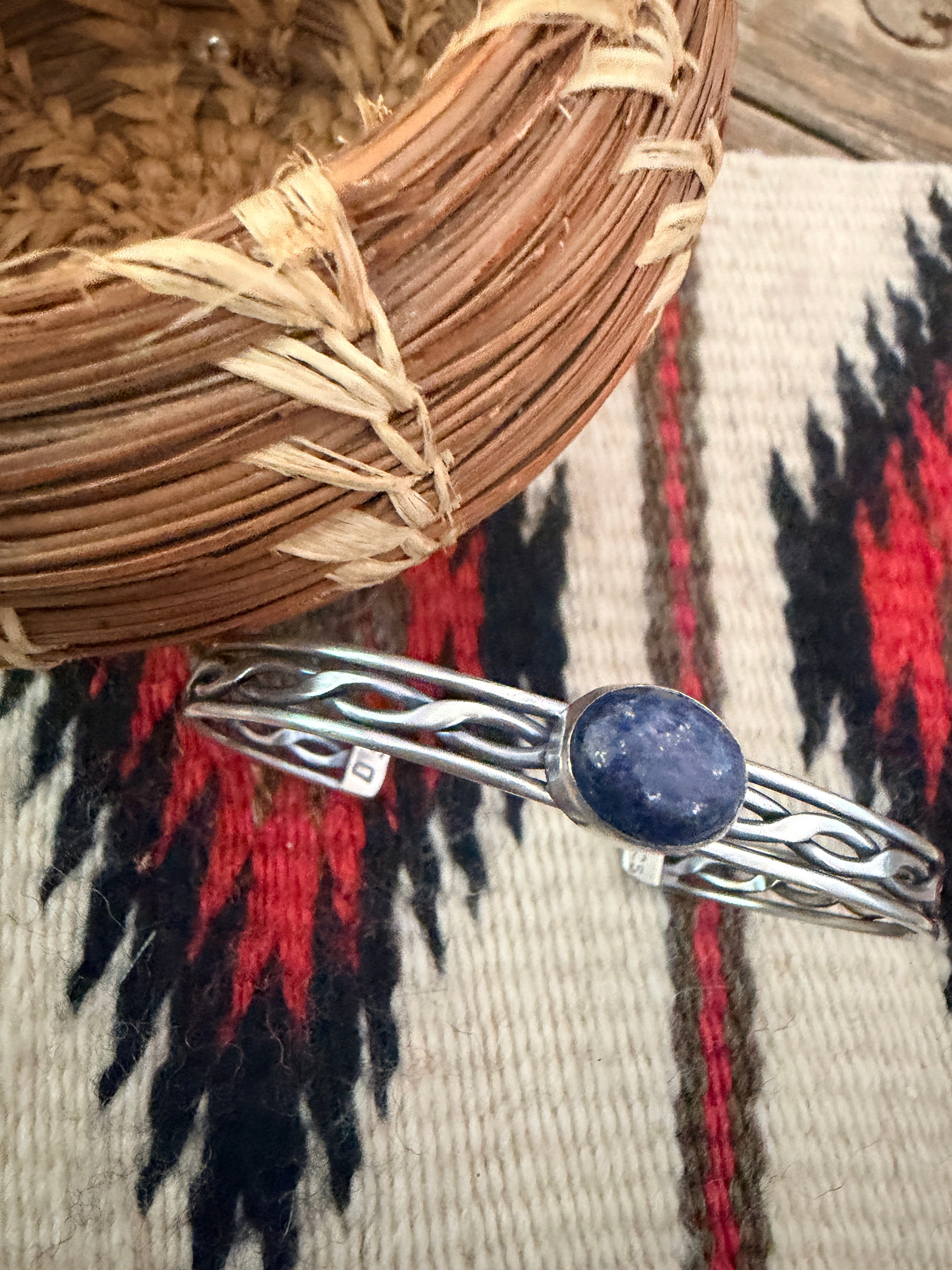 Handcrafted Lapis & Sterling Silver Cuff Bracelet