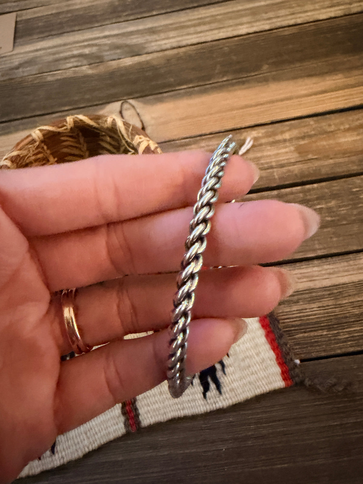 Handcrafted Sterling Silver Twisted Bangle Bracelet