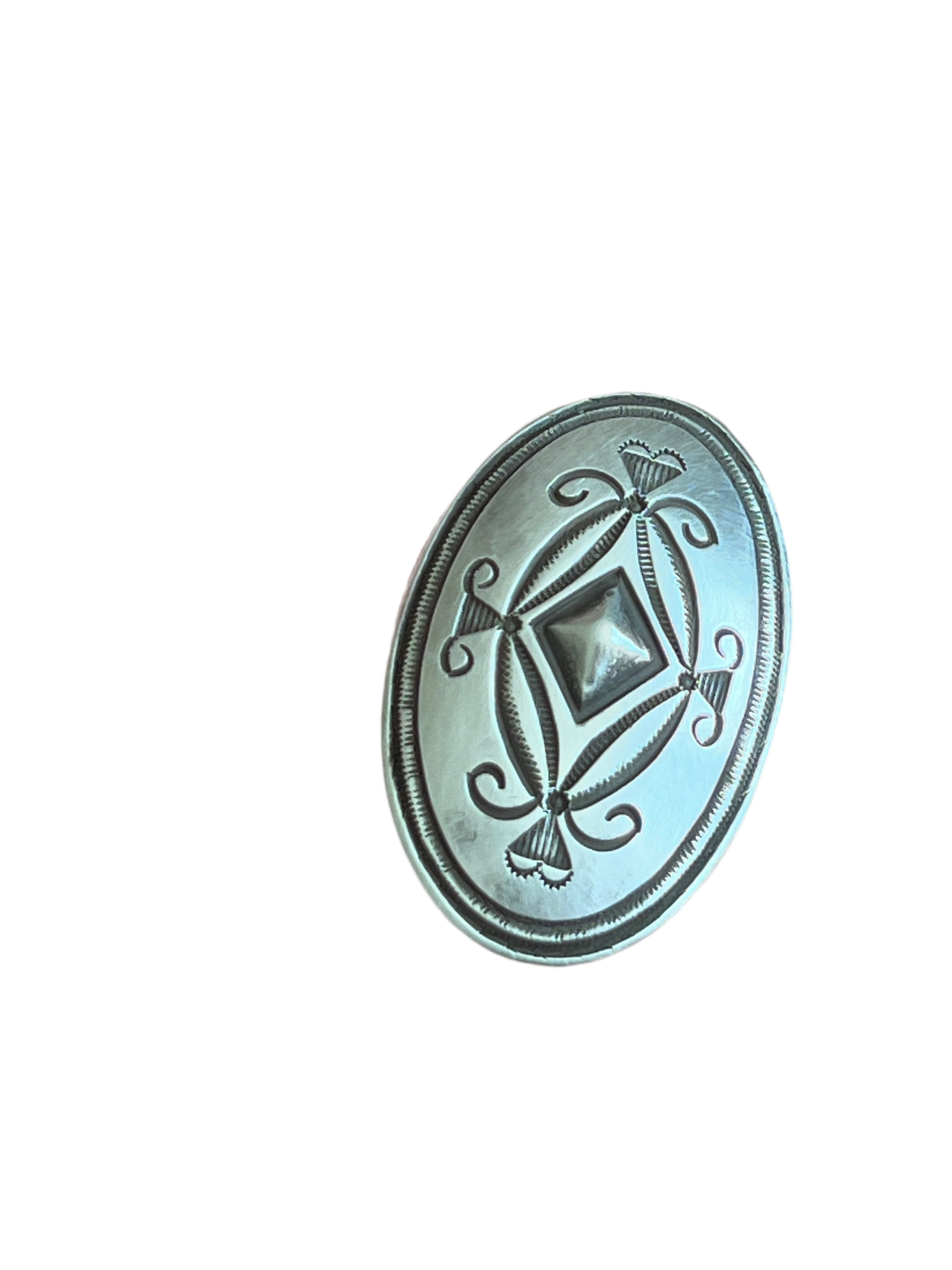 Handcrafted Sterling Silver Repousse Ring by Calvin Martinez, Size 9