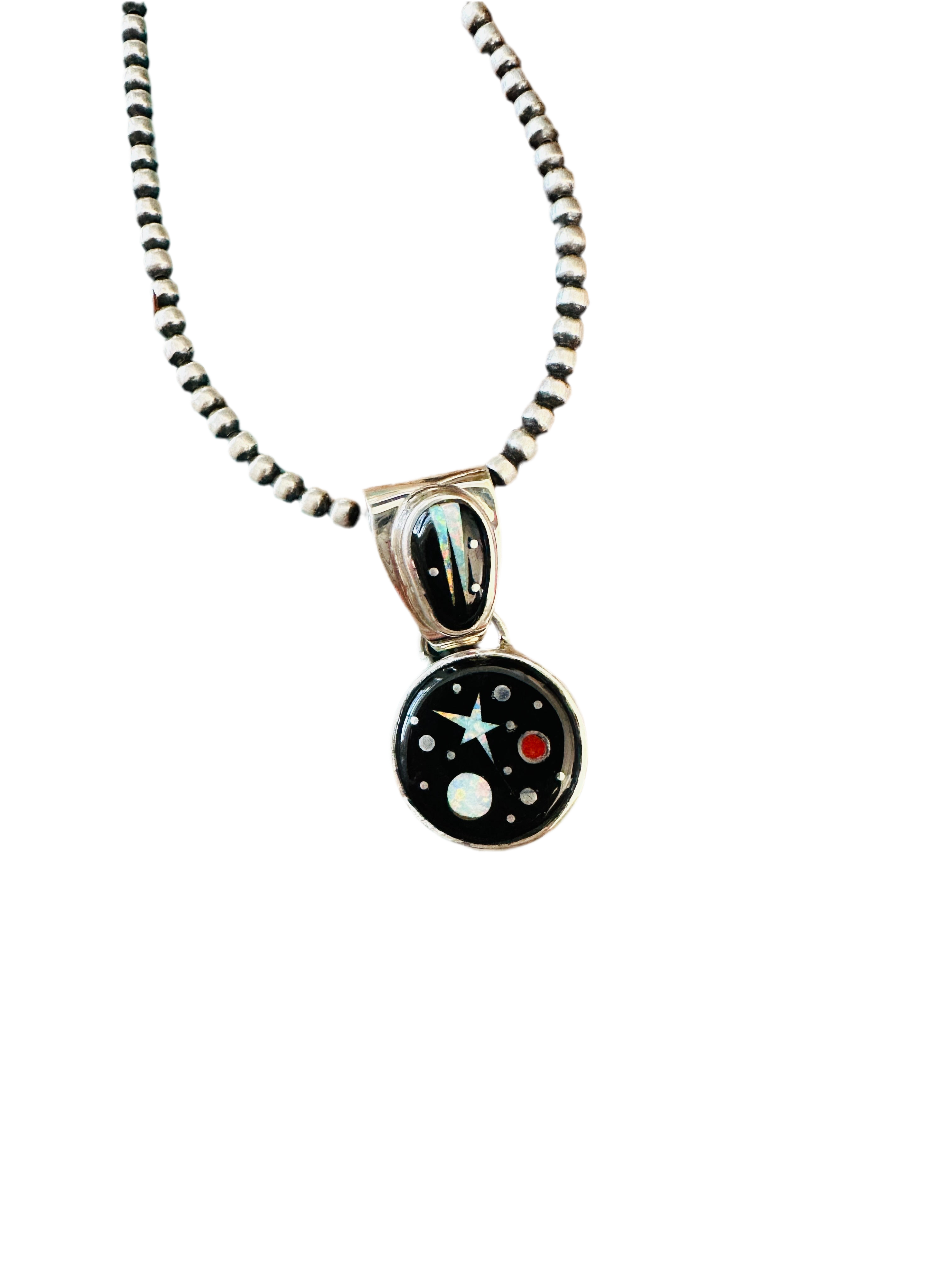 Handcrafted Multi Stone & Sterling Silver Starry Night Pendant by Matthew Jack