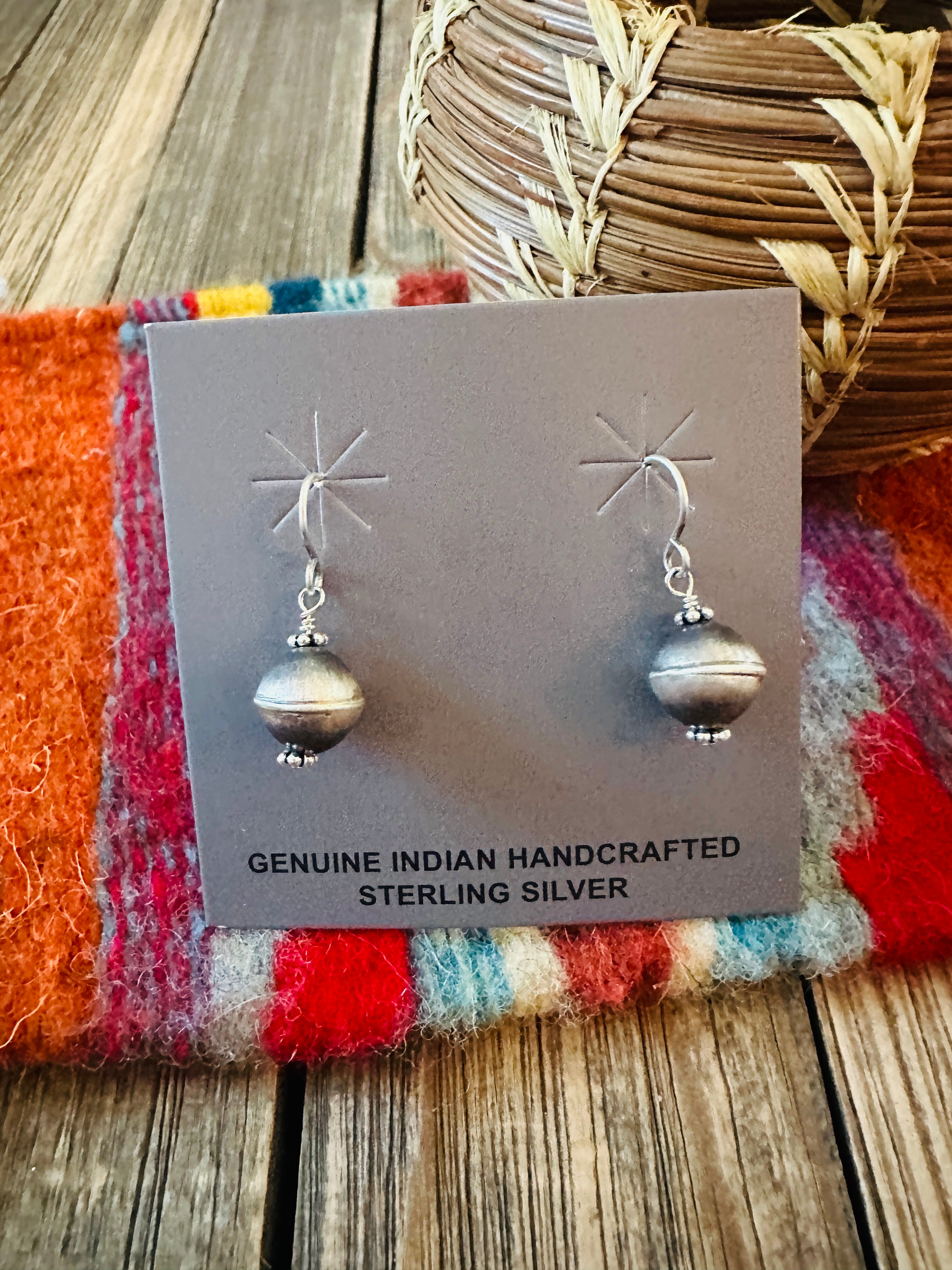 Handcrafted Sterling Silver Pearl Beaded Dangle Earrings