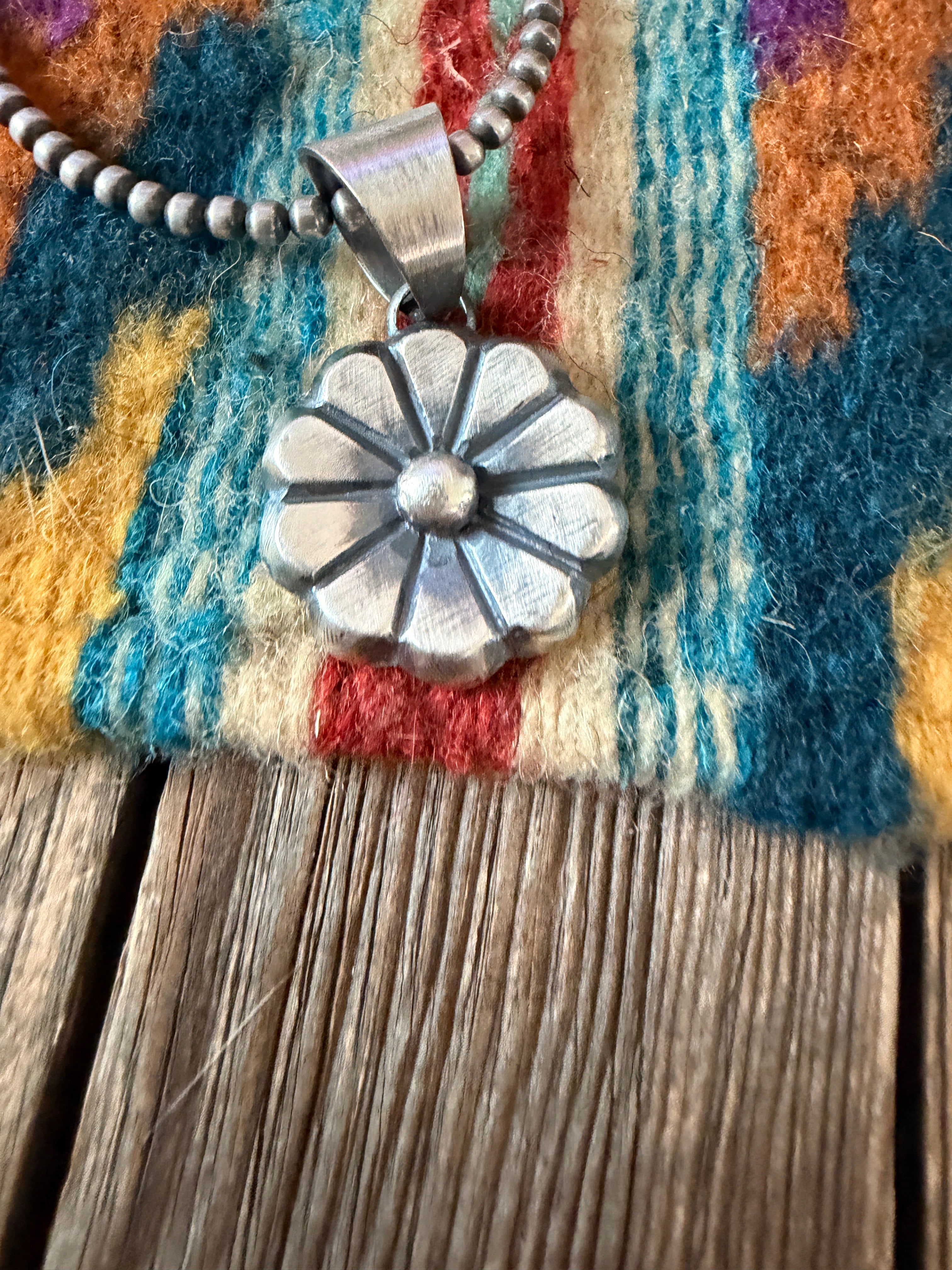 Handcrafted Sterling Silver Flower Pendant by Chimney Butte