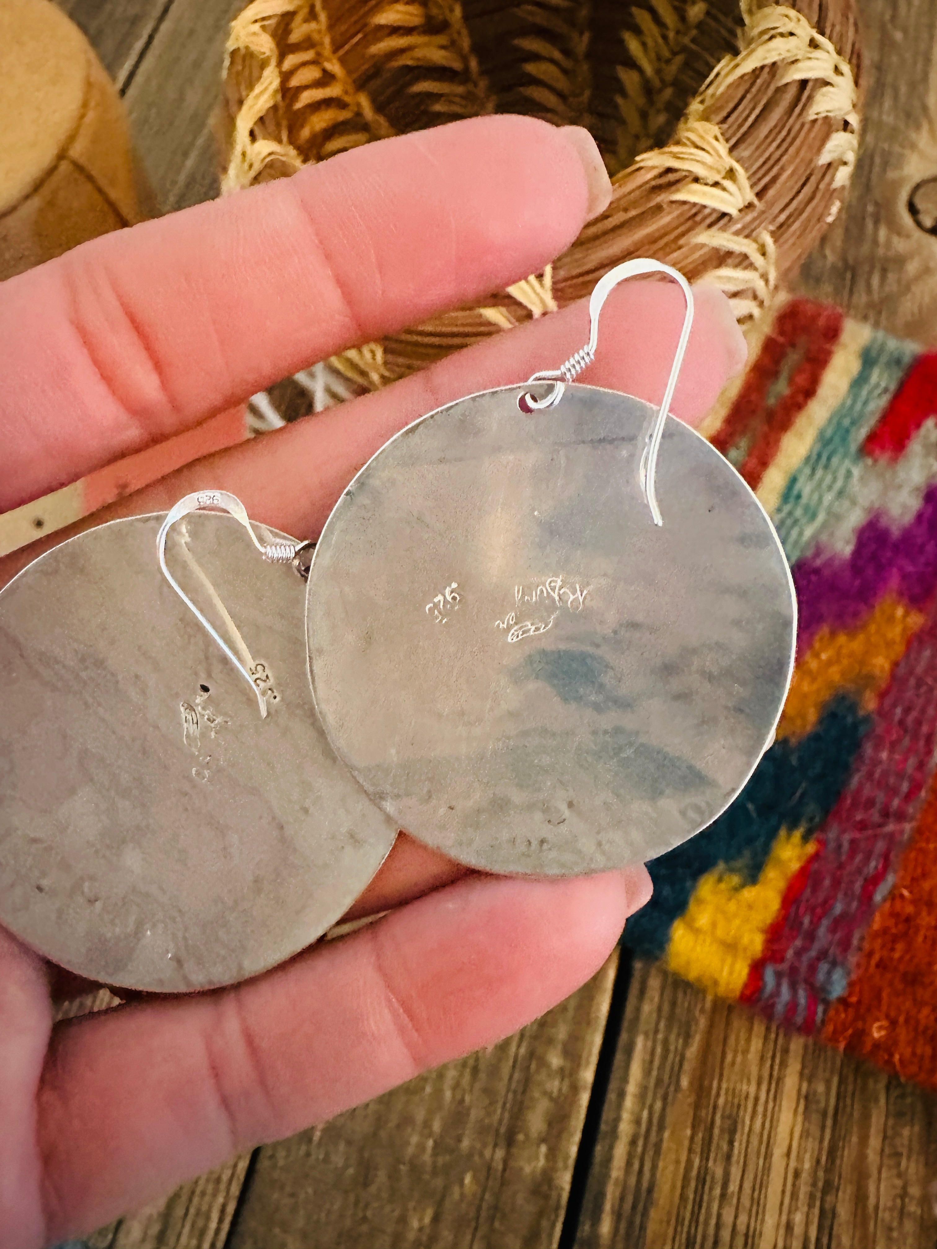 Handcrafted Sterling Silver & Copper Dangle Earrings by Rose Singer