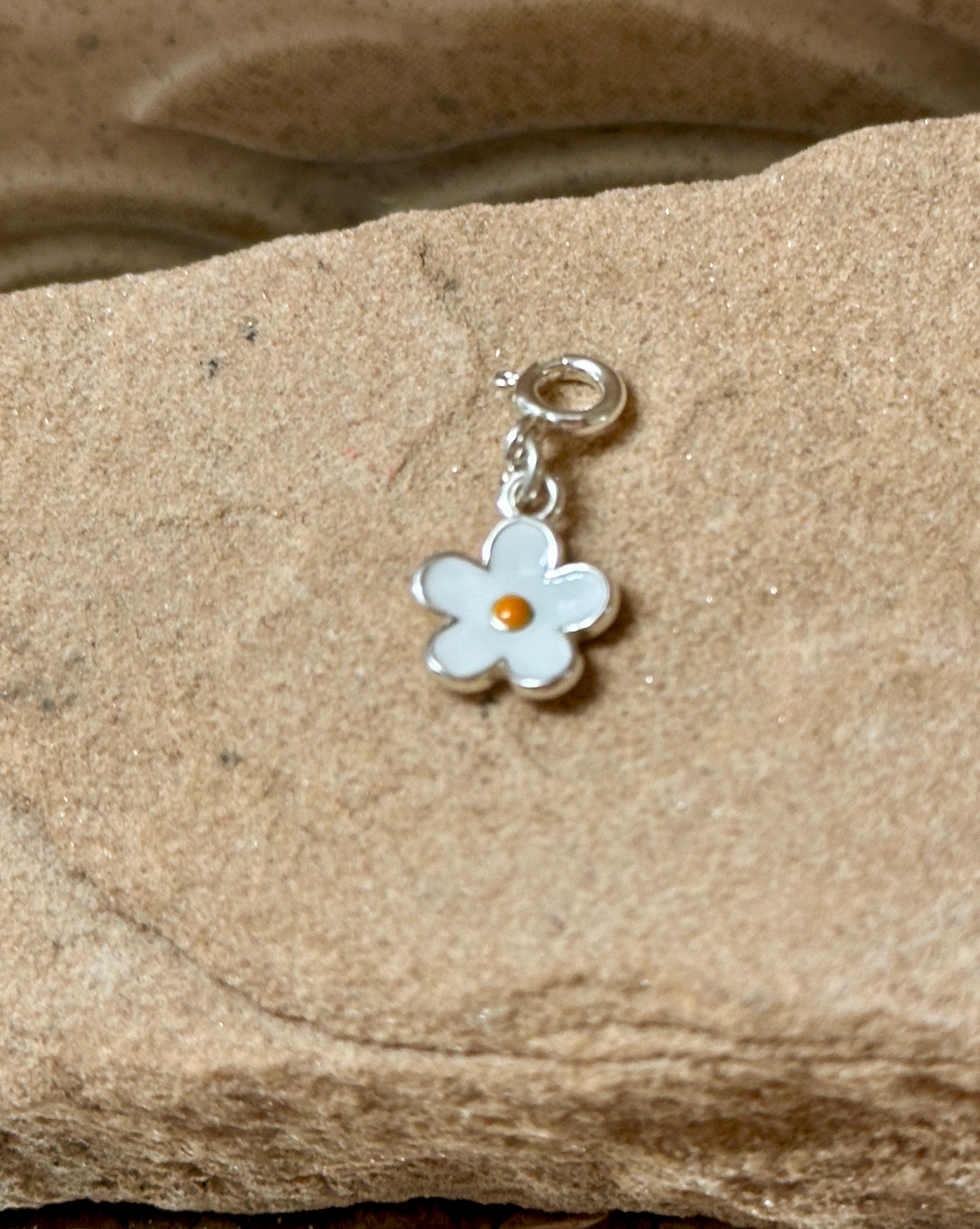 Sterling Silver White Daisy Charm