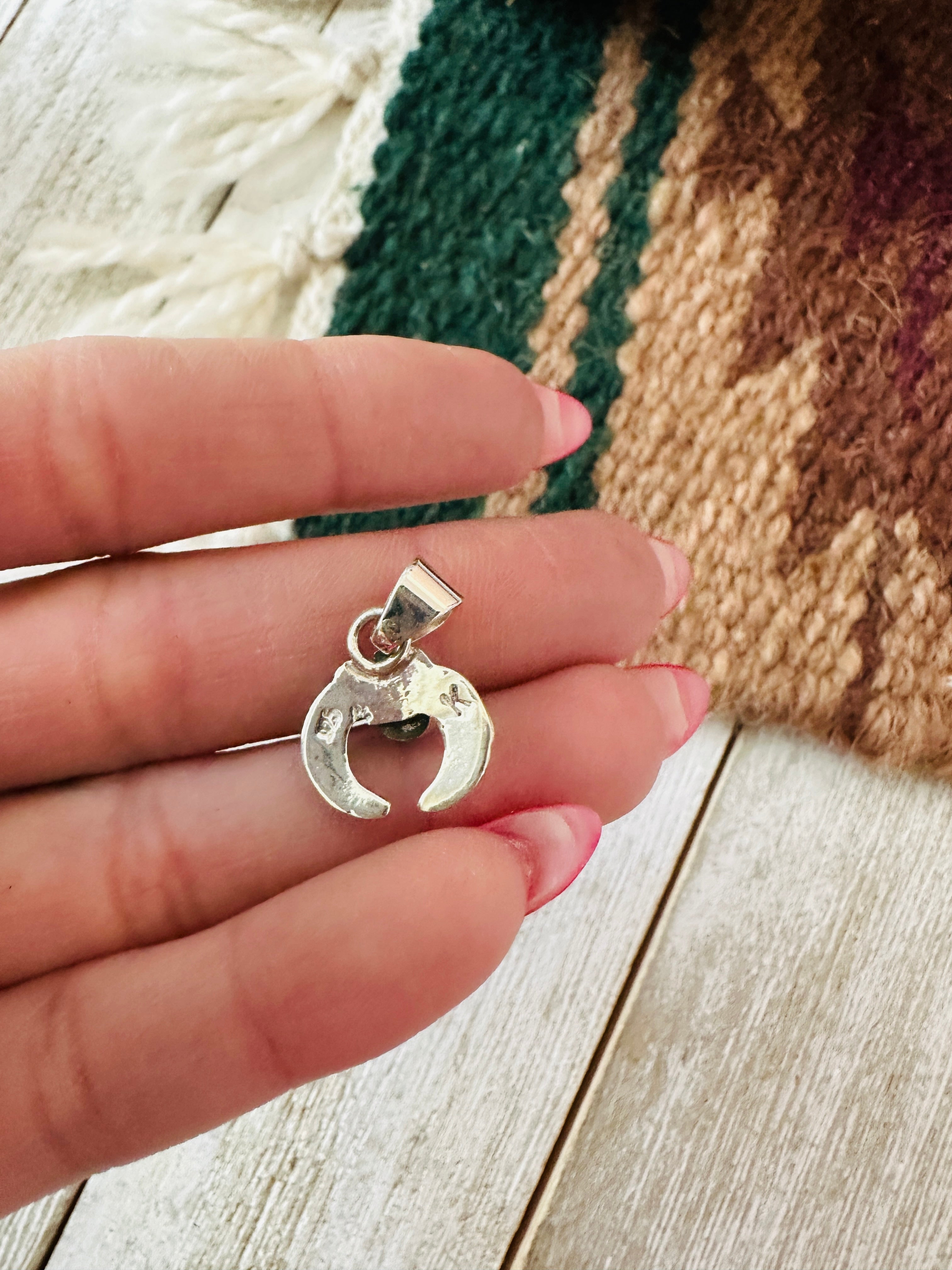 Handcrafted Turquoise & Sterling Silver Mini Naja Pendant