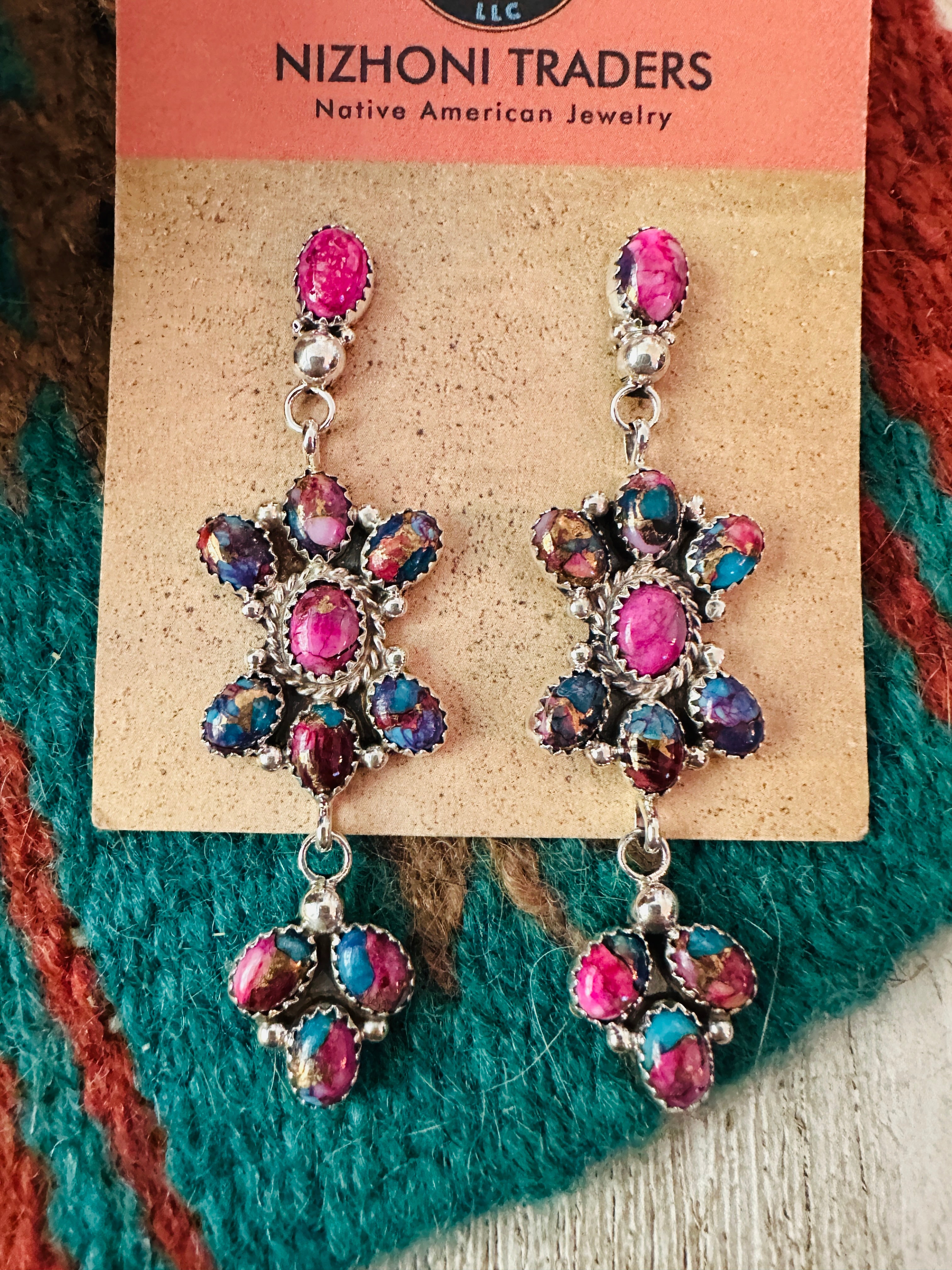 Handcrafted Pink Dream Mojave & Sterling Silver Dangle Earrings