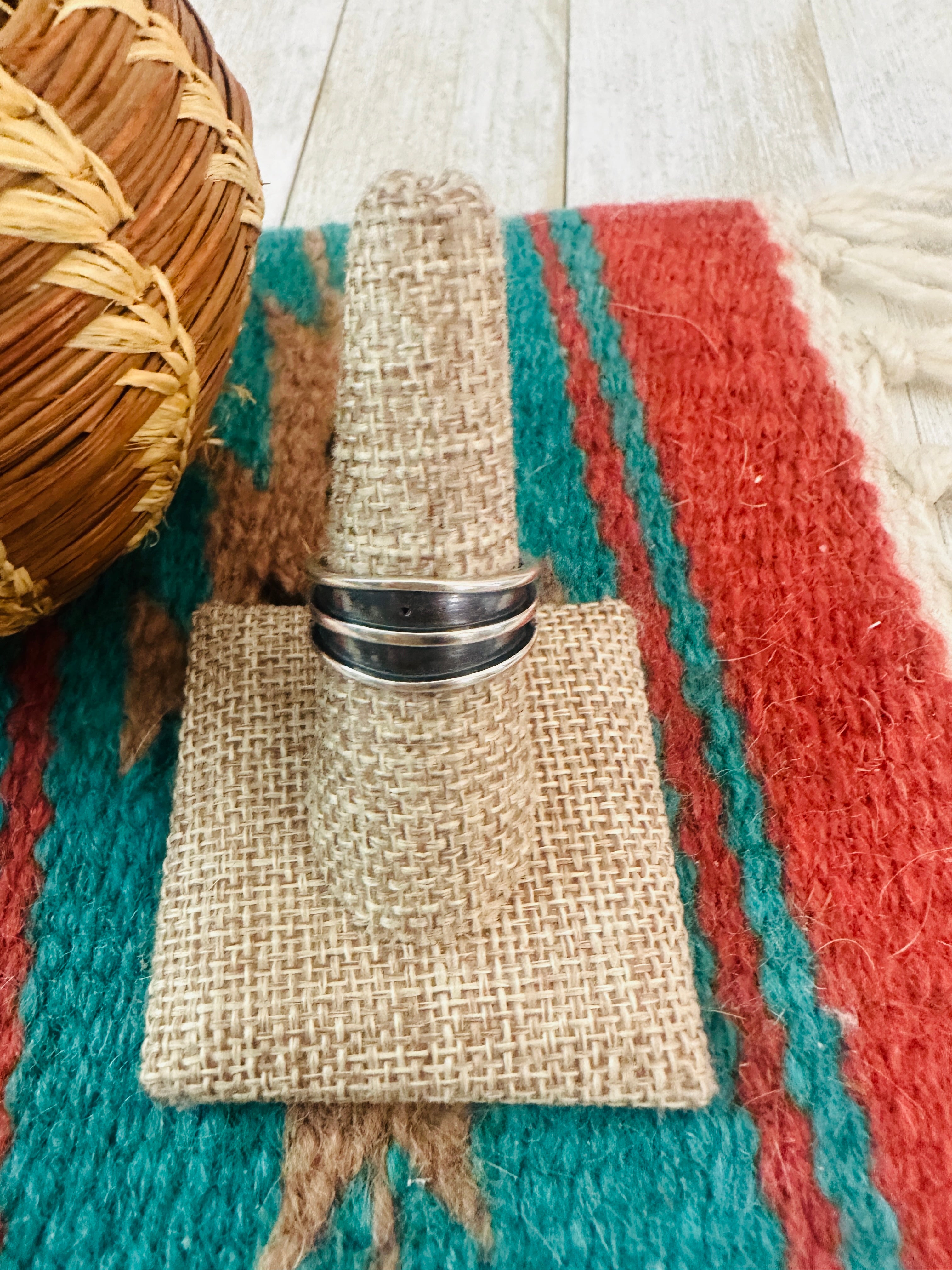 Handcrafted Old Pawn Sterling Silver Band Ring