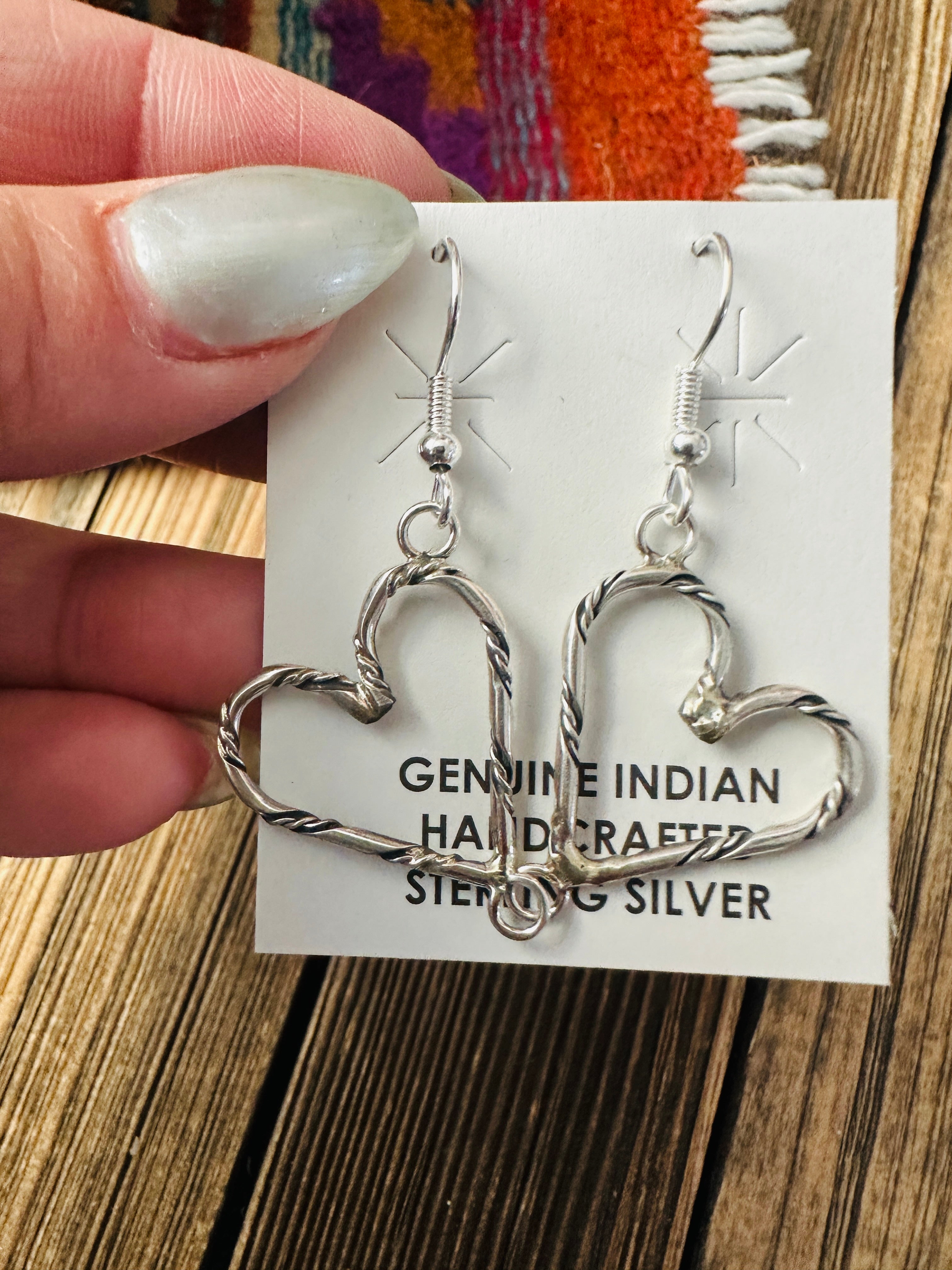 Handcrafted Sterling Silver Heart Dangle Earrings