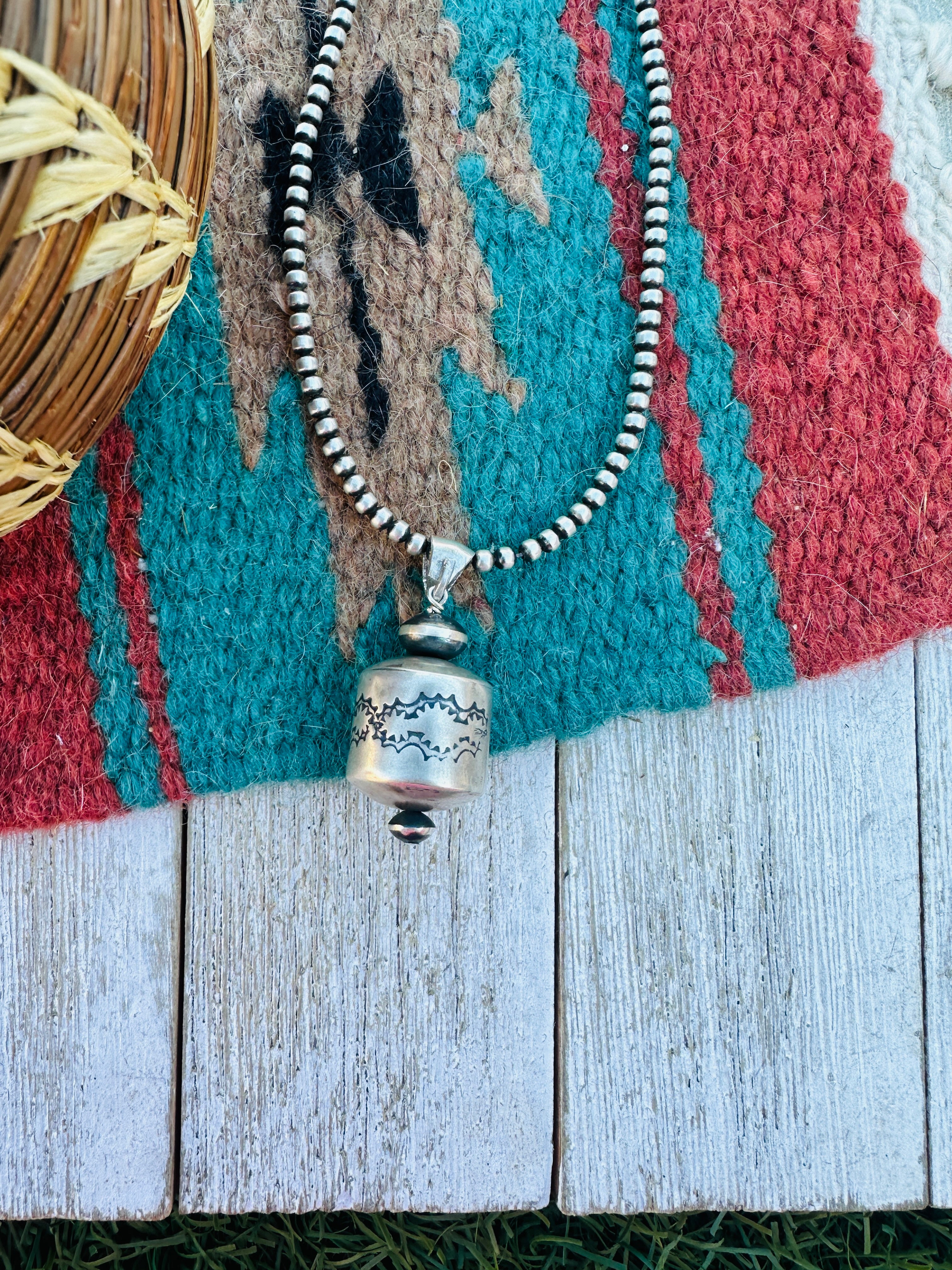 Handcrafted Sterling Silver Beaded Pendant