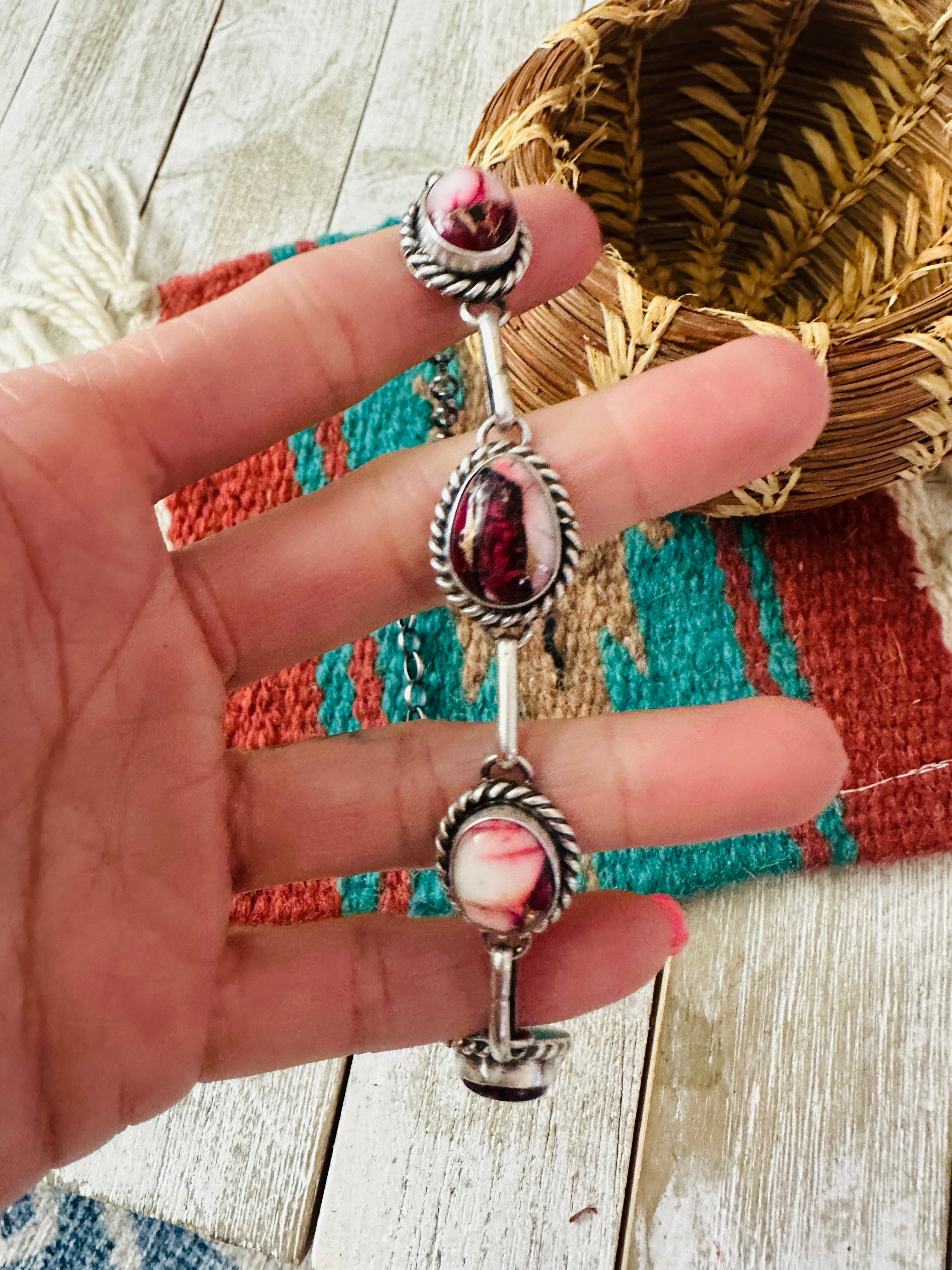 Handcrafted Rose Dahlia & Sterling Silver Necklace