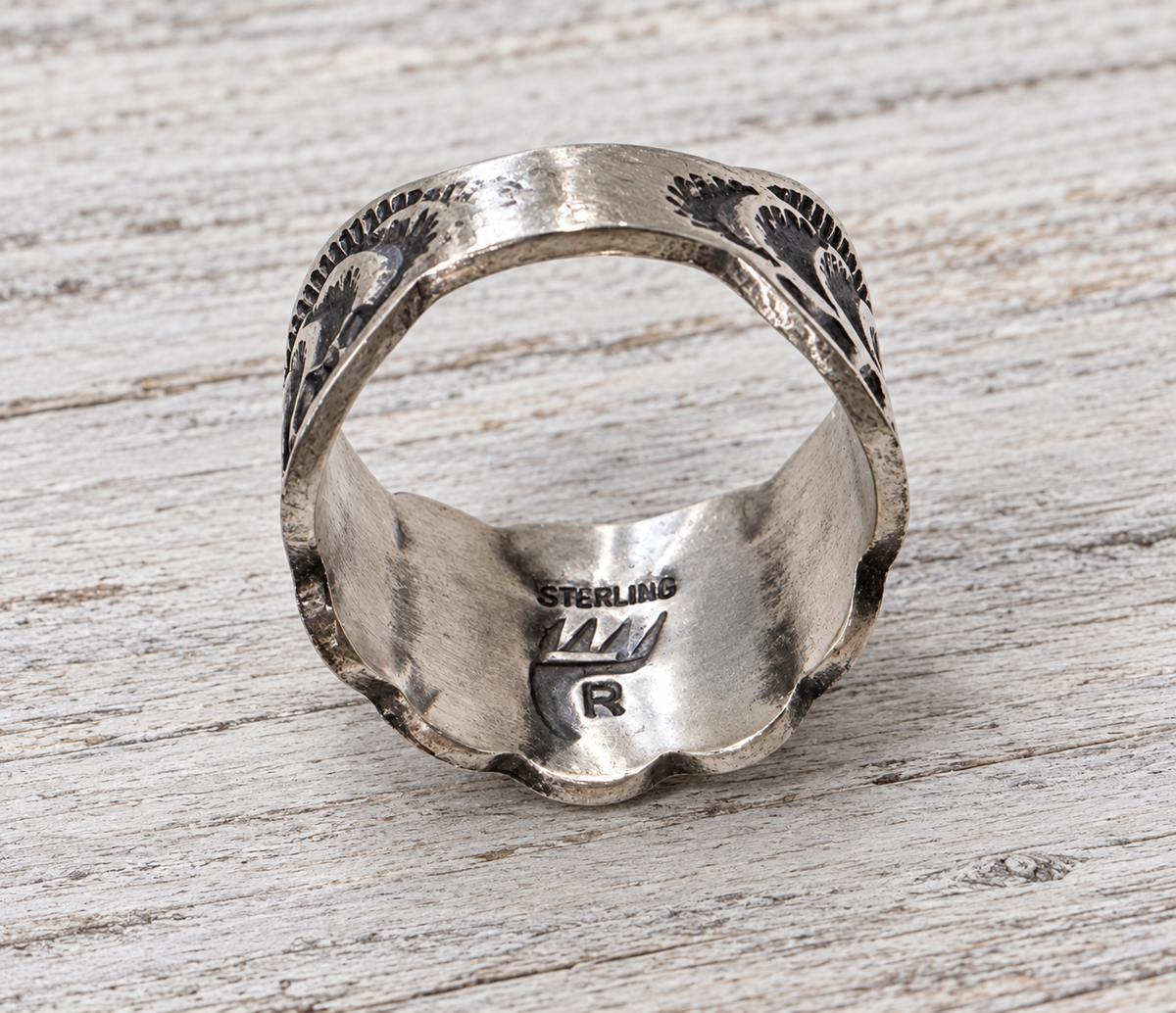 The Benny Ramone Sterling Silver Flower Cigar Band Ring