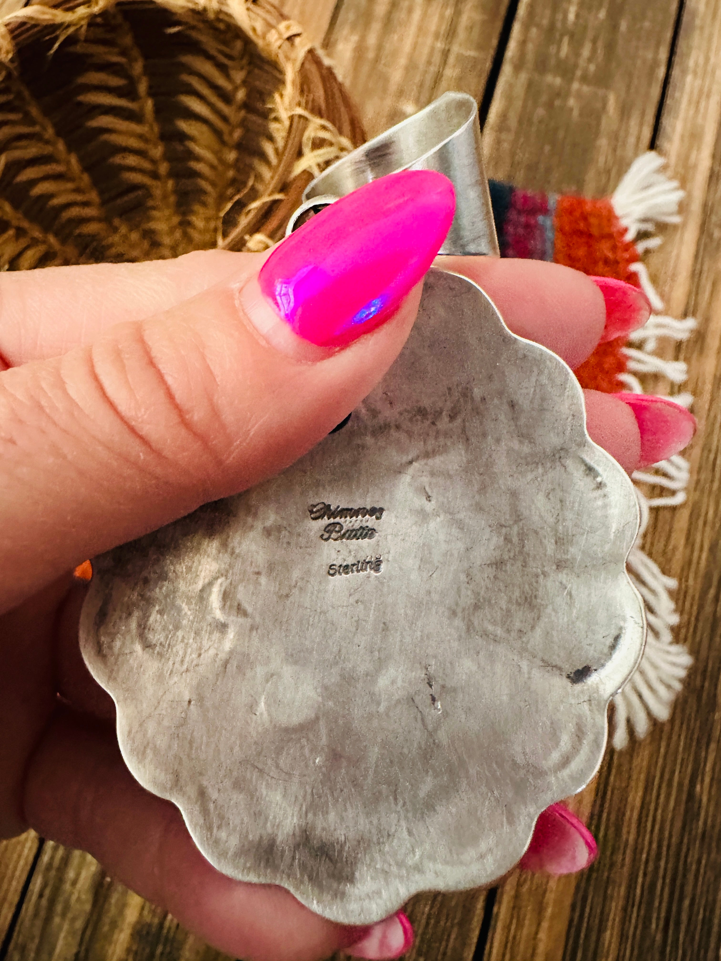 Handcrafted Sonoran Gold Turquoise & Sterling Silver Pendant by Chimney Butte