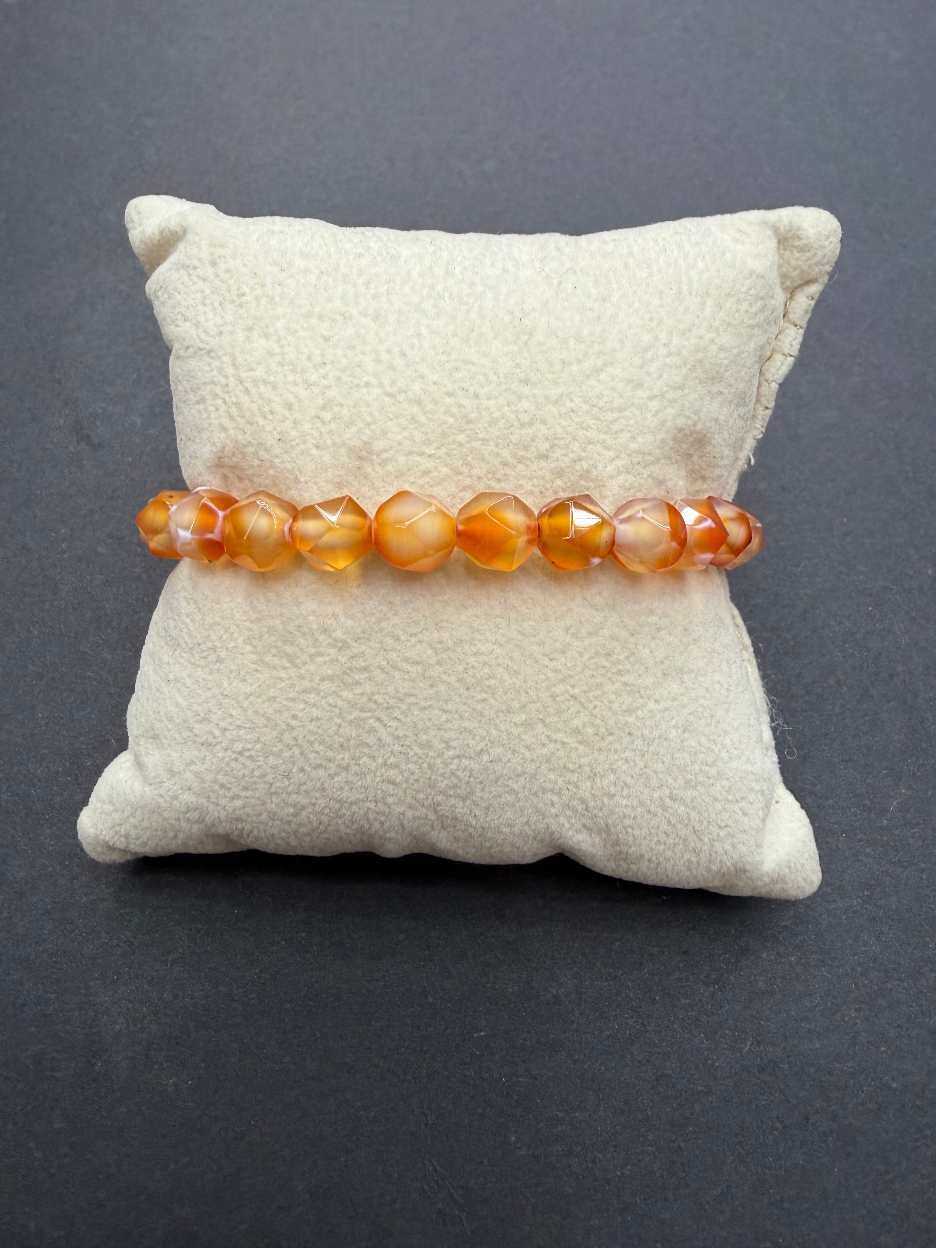 Obsidian Abacus Beaded Stretch Bracelet