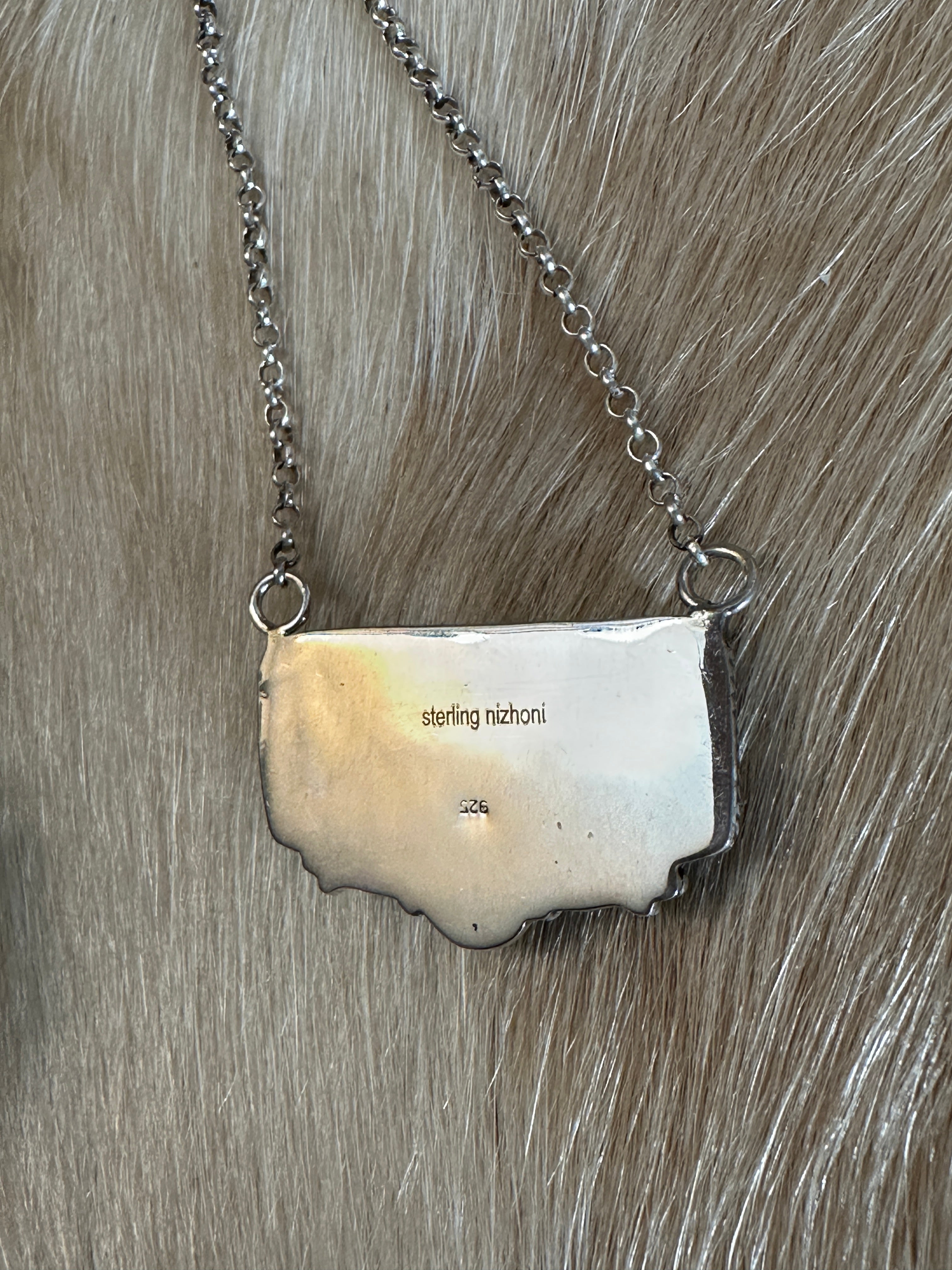 Handmade Pink Dream Mojave & Sterling Silver Bar Necklace