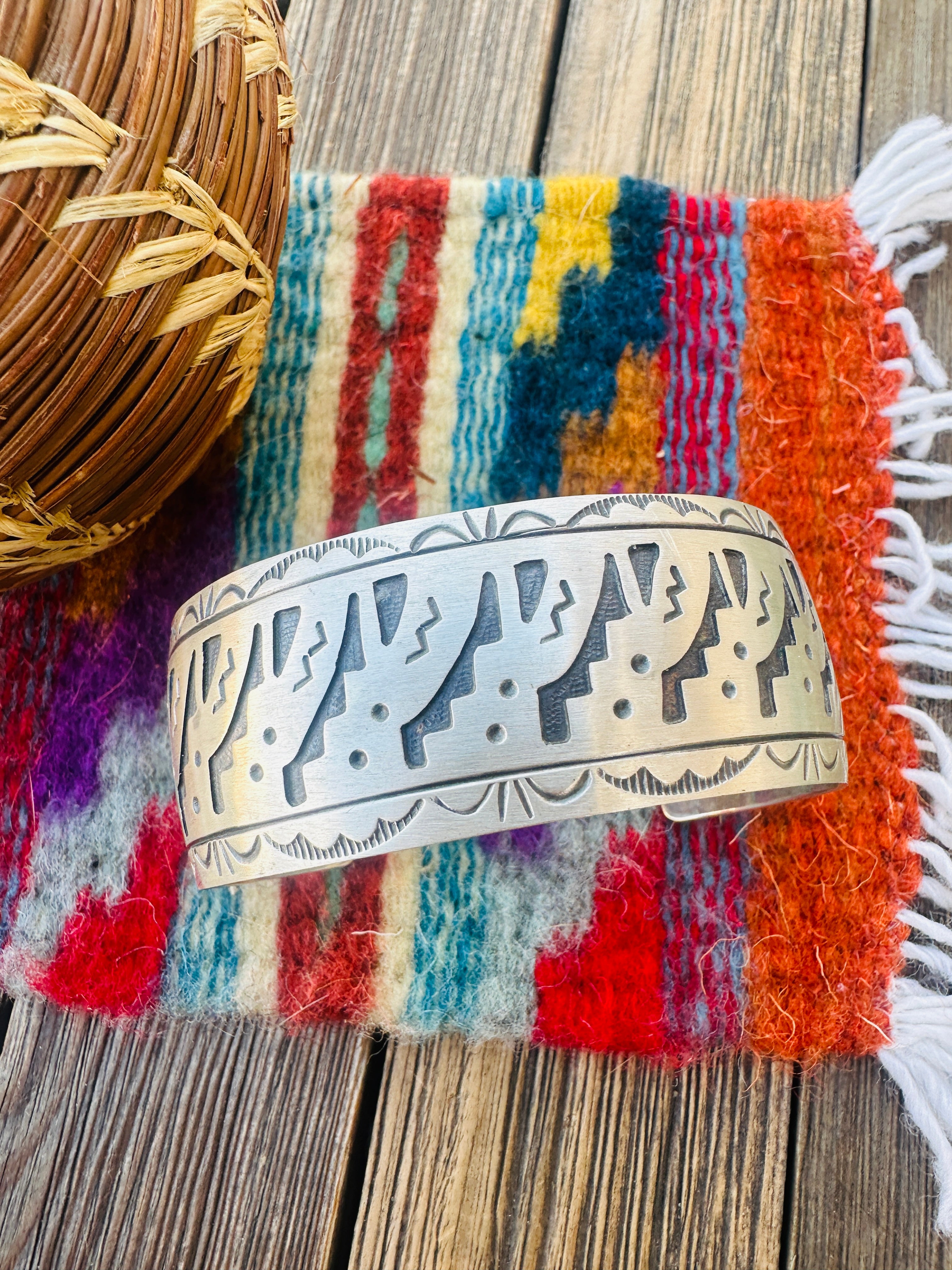 Hand Stamped Sterling Silver Cuff Bracelet