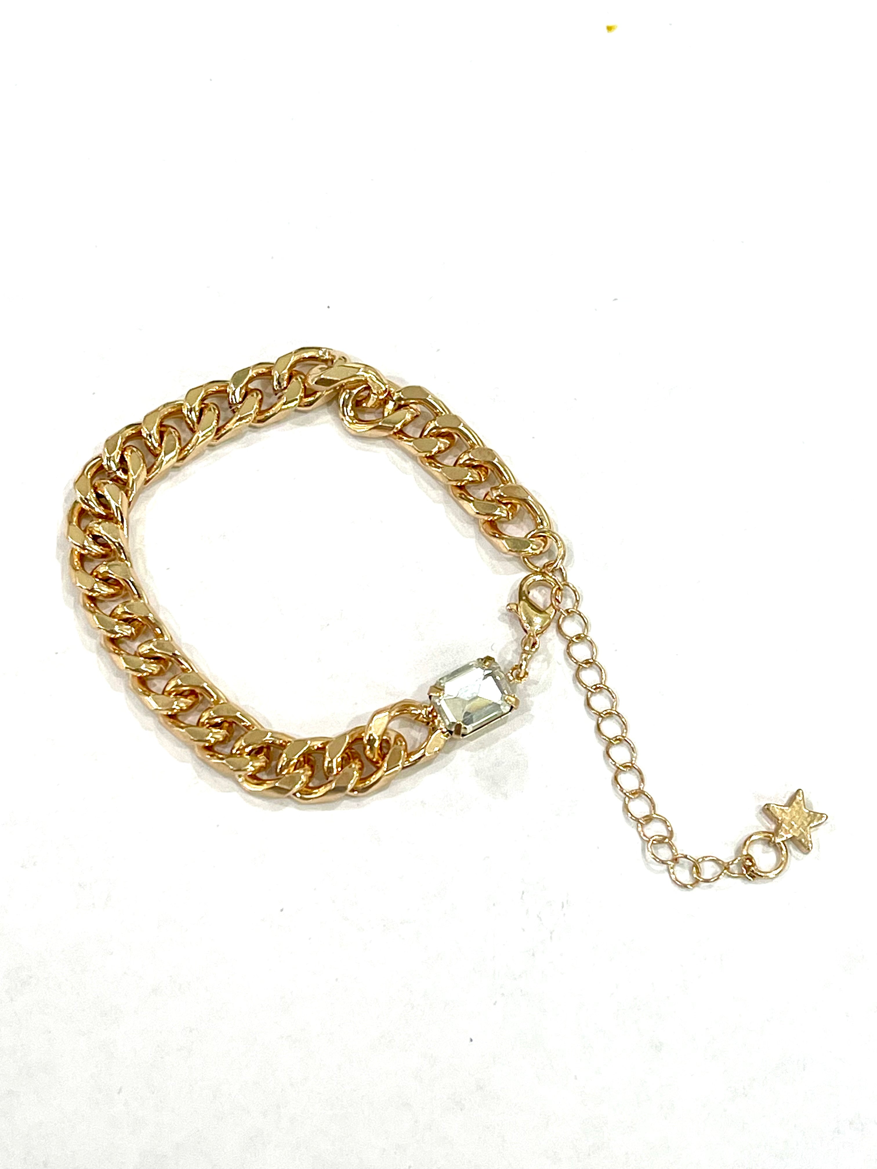 Vintage Handmade Gold Plated Chain Bracelet