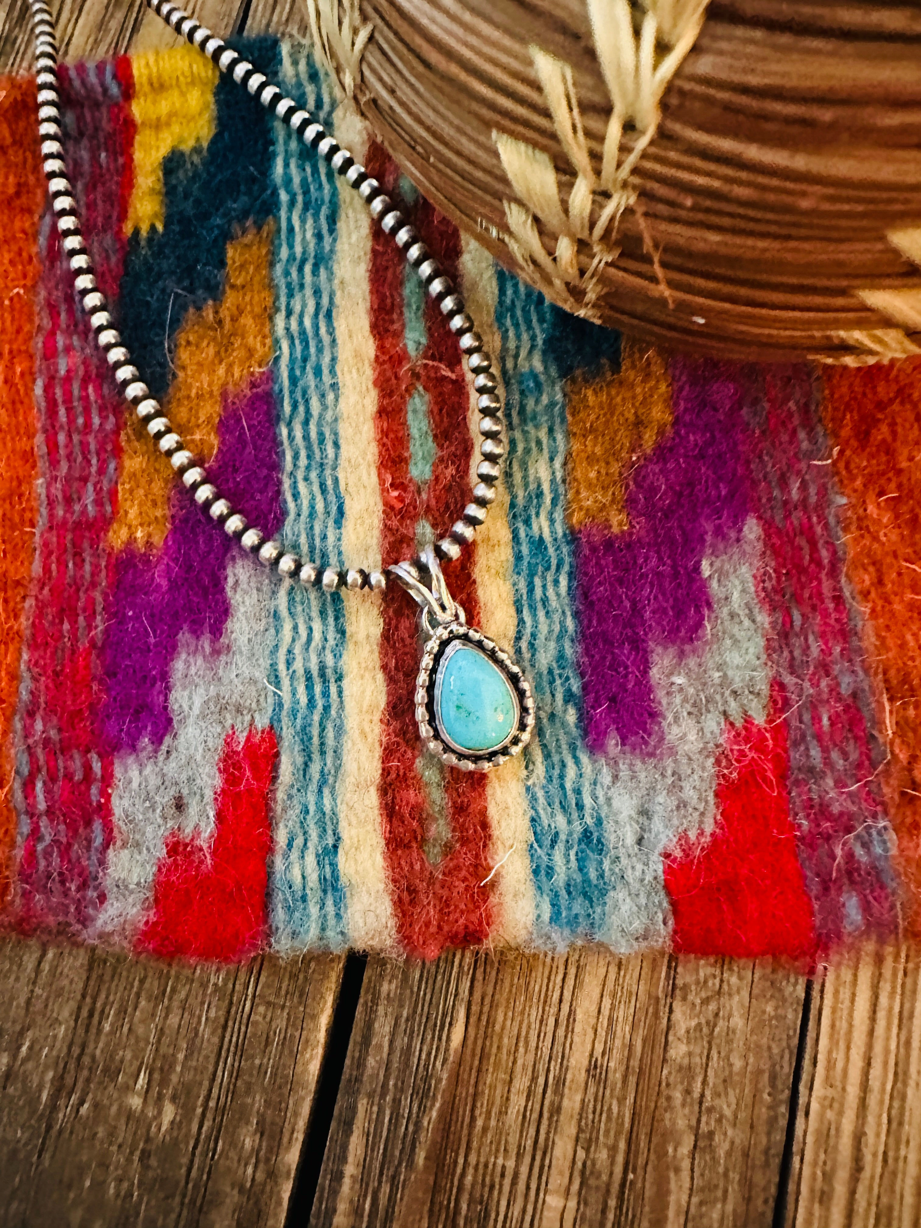 Handcrafted Sterling Silver & Turquoise Pendant