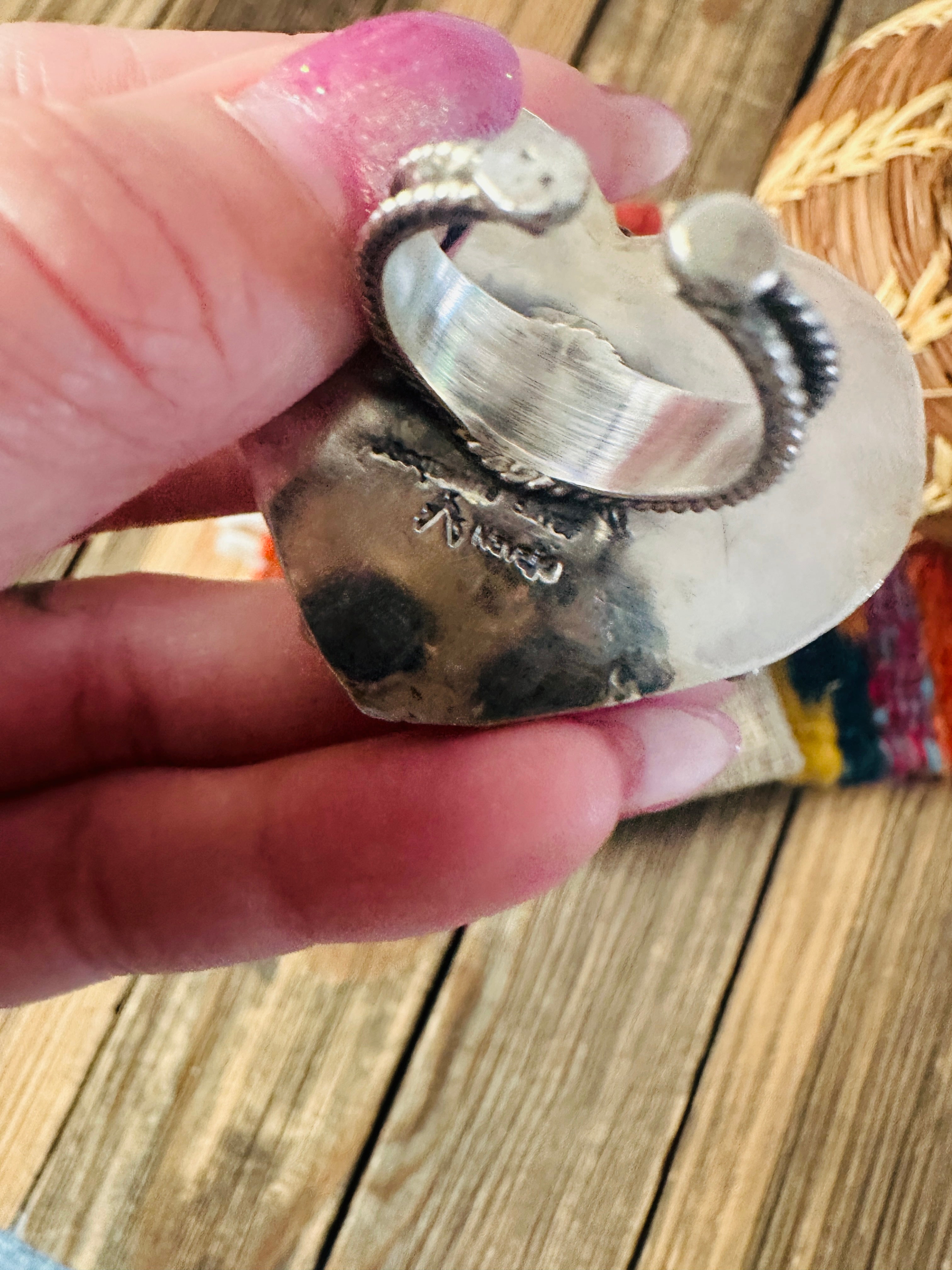 Handcrafted Multi Stone & Sterling Silver Adjustable Heart Ring by Jacqueline Silver