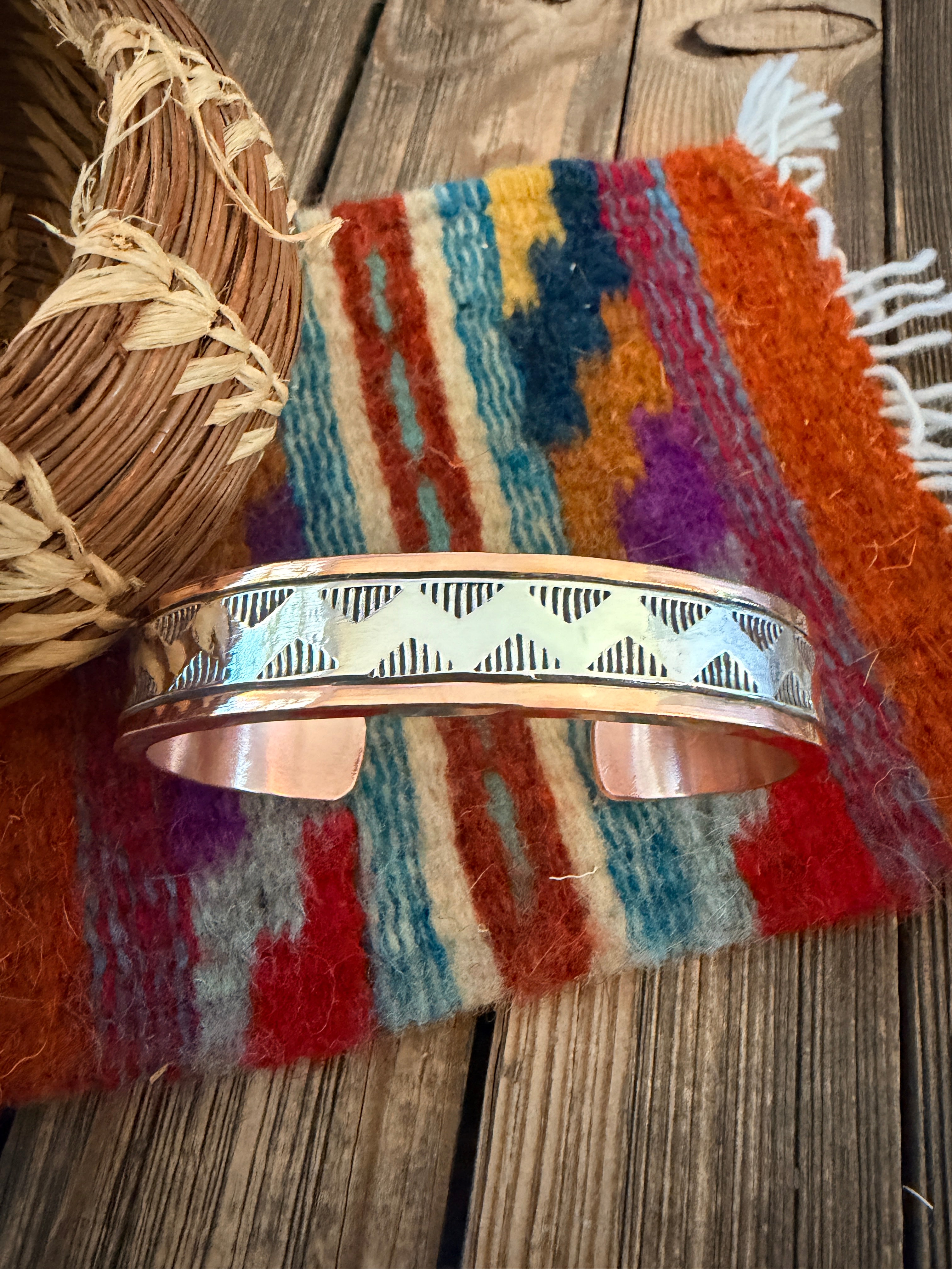 Handcrafted Copper & Sterling Silver Cuff Bracelet