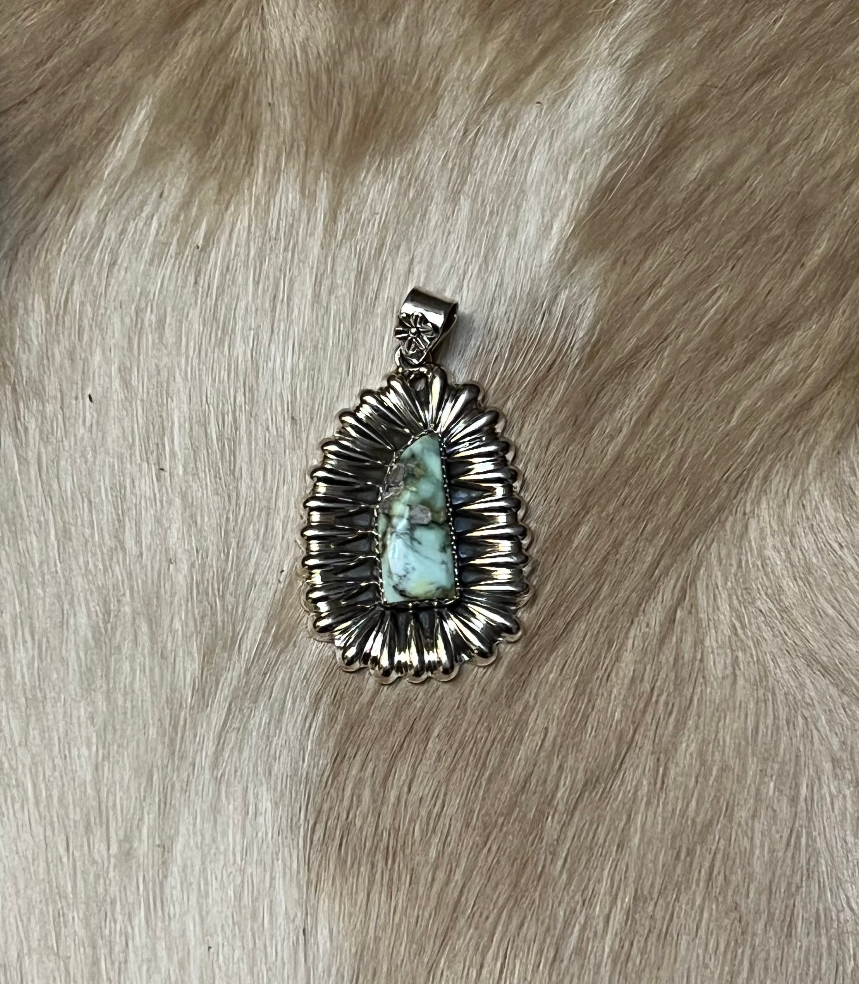 Handmade Palomino Turquoise Sterling Silver Pendant