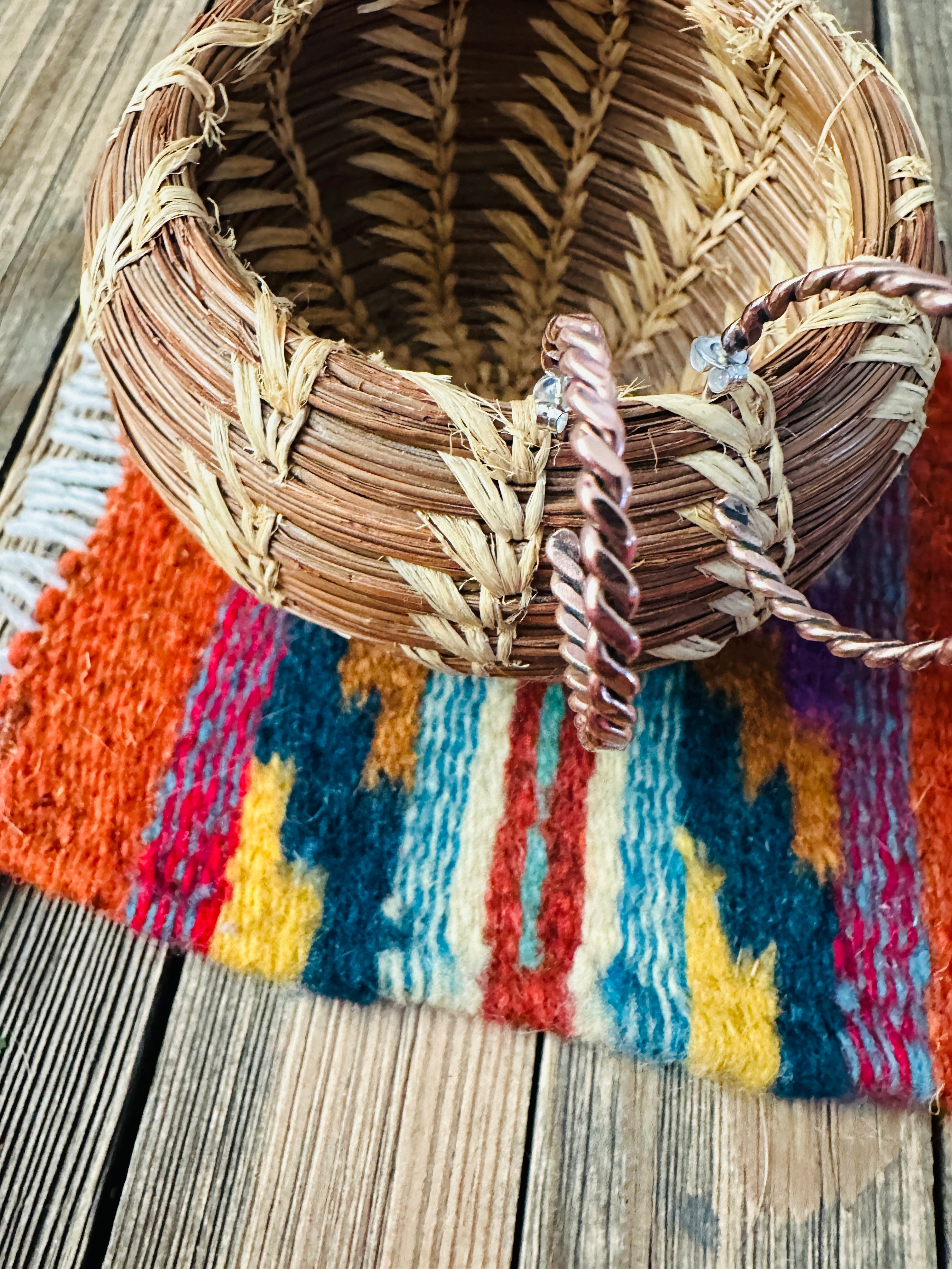 Handcrafted Twisted Copper Hoop Earrings