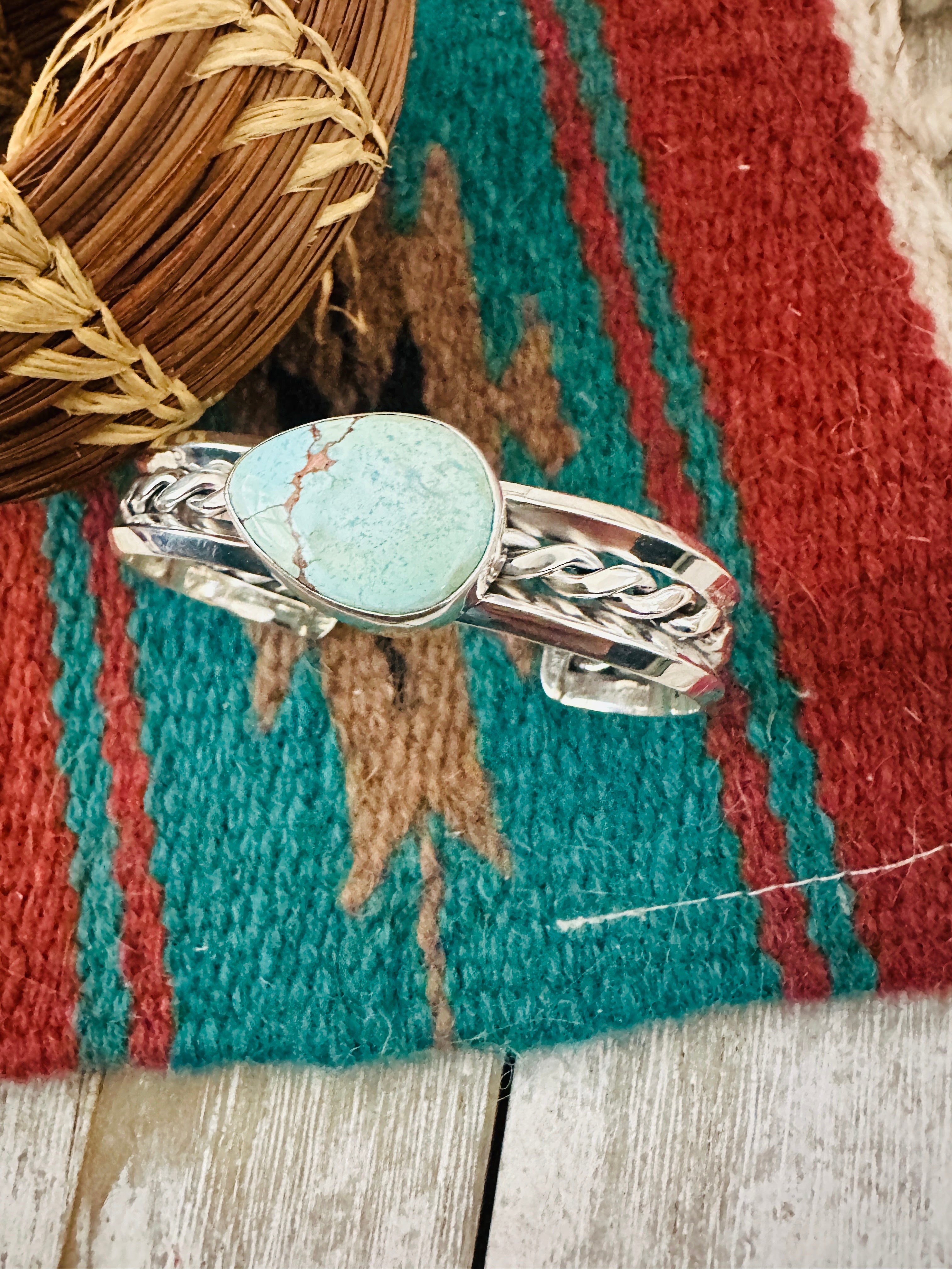 Handcrafted Sterling Silver & Golden Hills Turquoise Cuff Bracelet