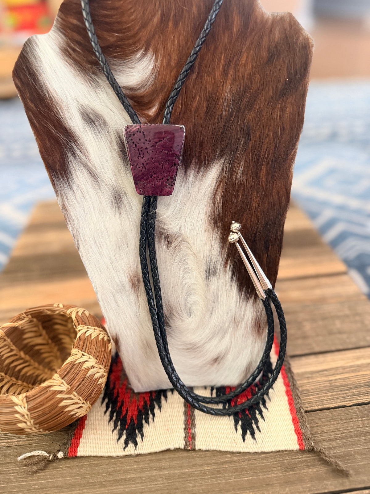 Handcrafted Sterling Silver & Purple Spiny Oyster Bolo Tie