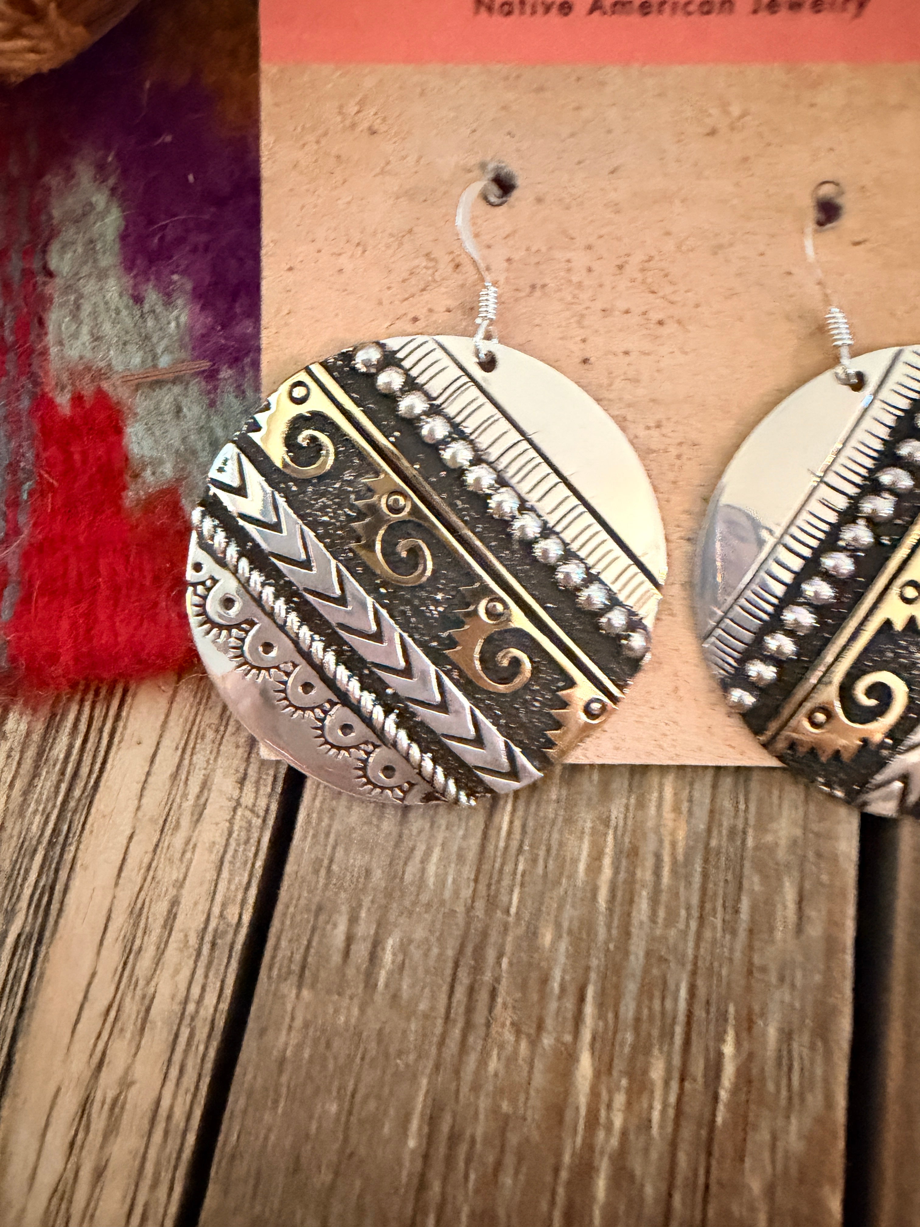 Handcrafted Sterling Silver & Copper Dangle Earrings by Rose Singer