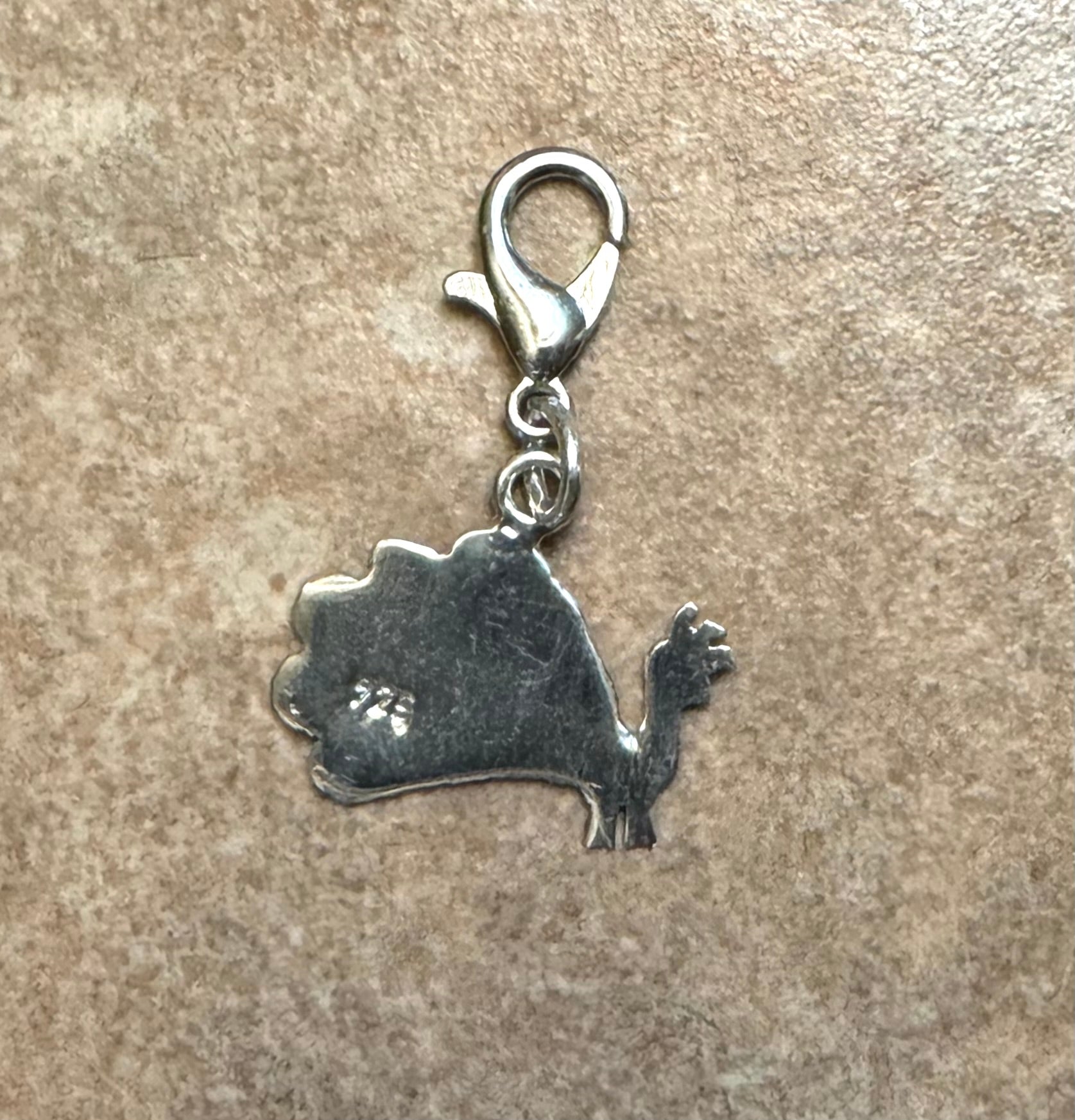 Multicolored Peacock Sterling Silver Charm