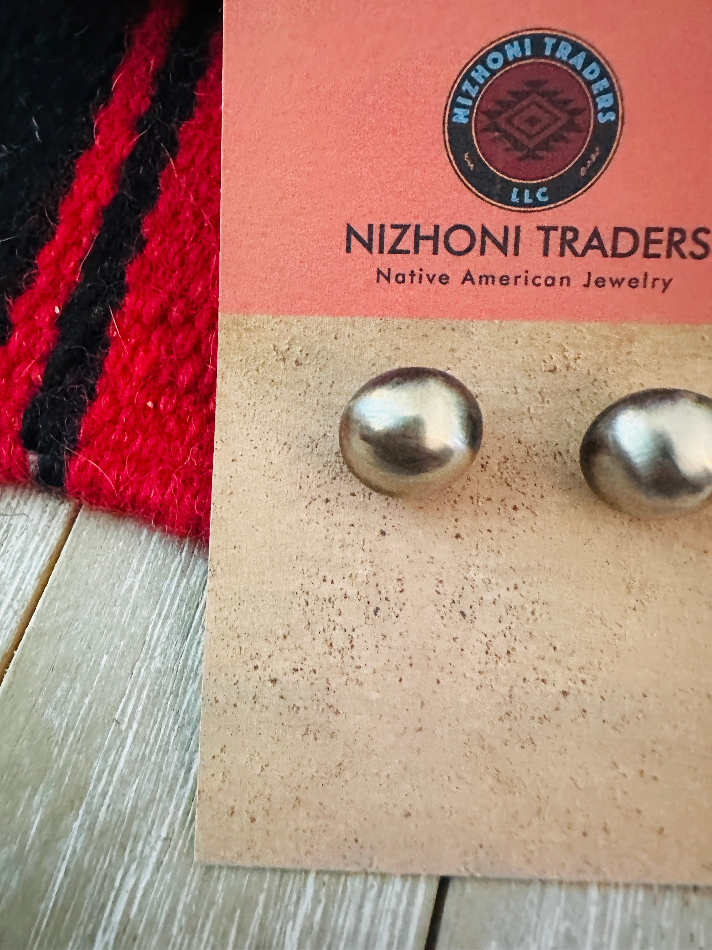 Handcrafted Sterling Silver Pearl Stud Earrings