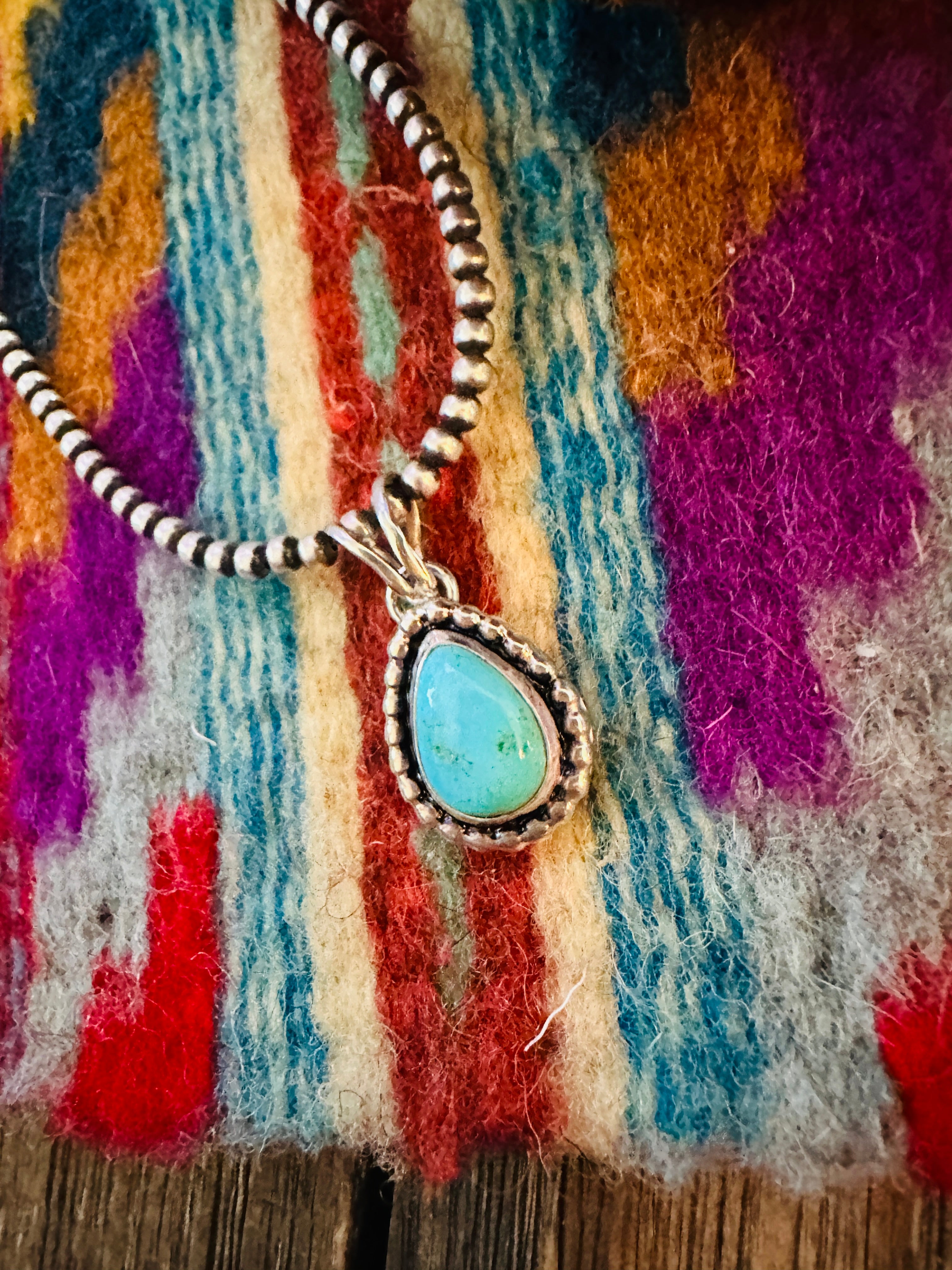 Handcrafted Sterling Silver & Turquoise Pendant