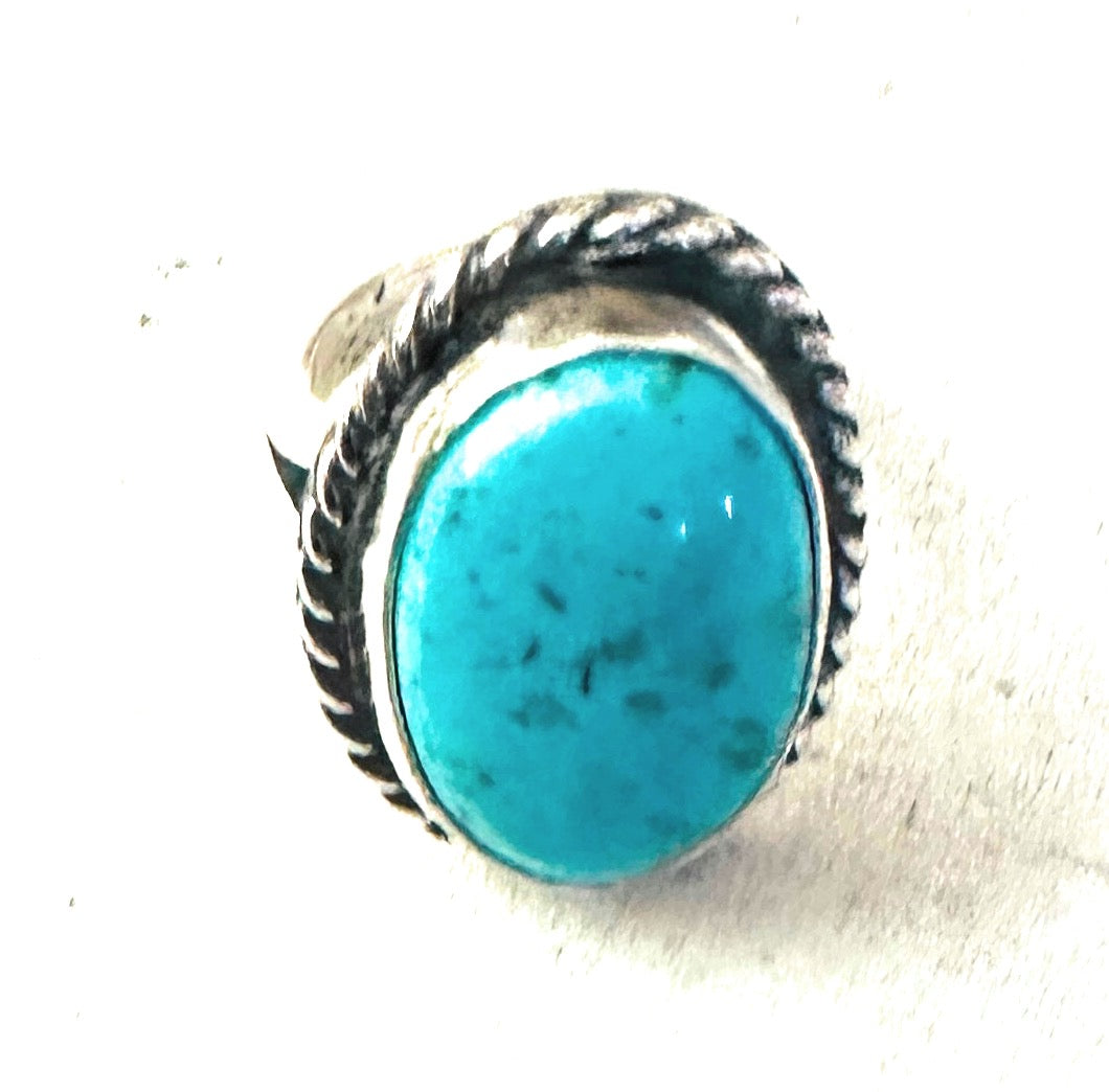 Navajo Turquoise & Sterling Silver Ring Size 5