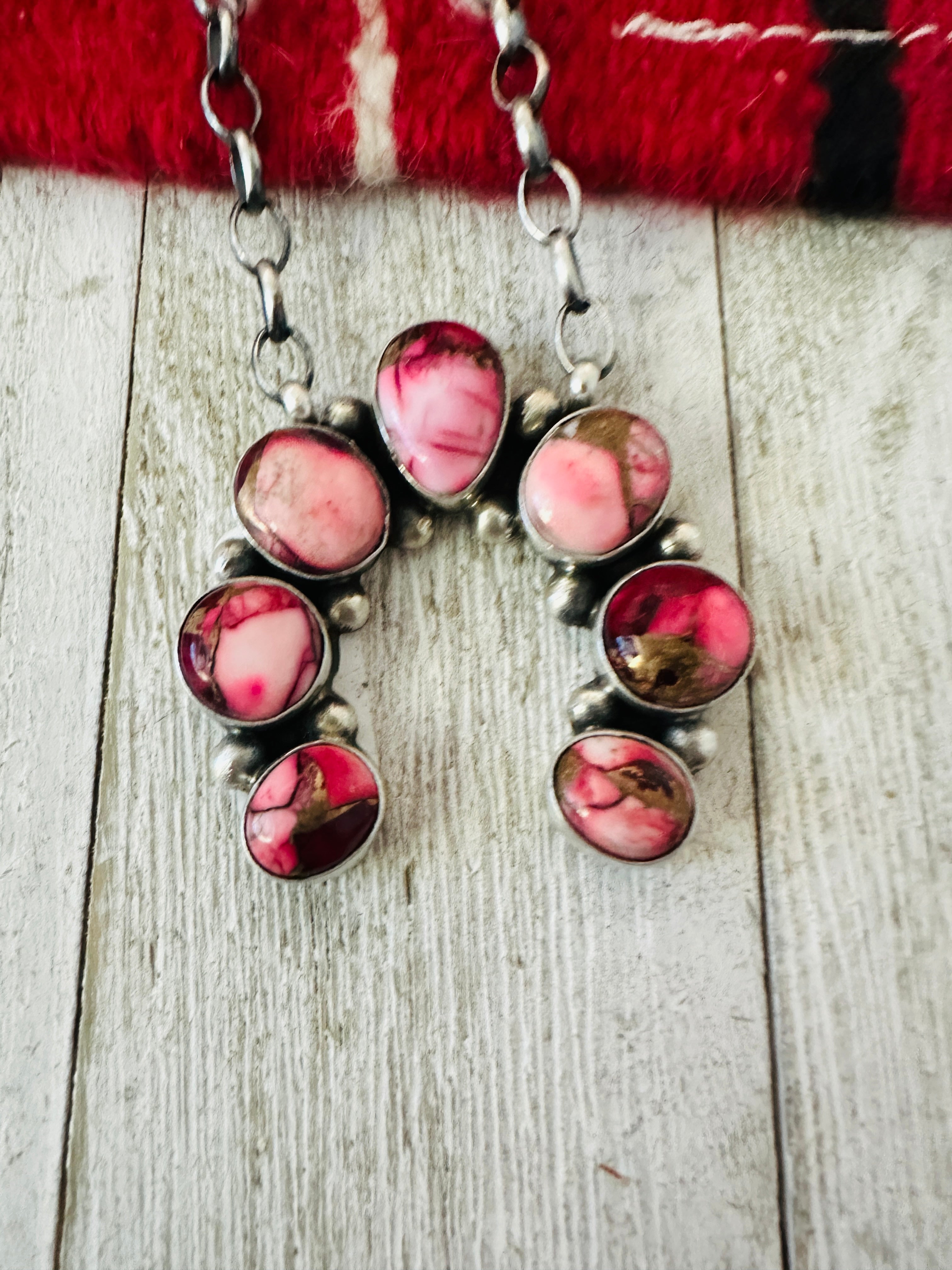 Handcrafted Rose Dahlia & Sterling Silver Naja Necklace