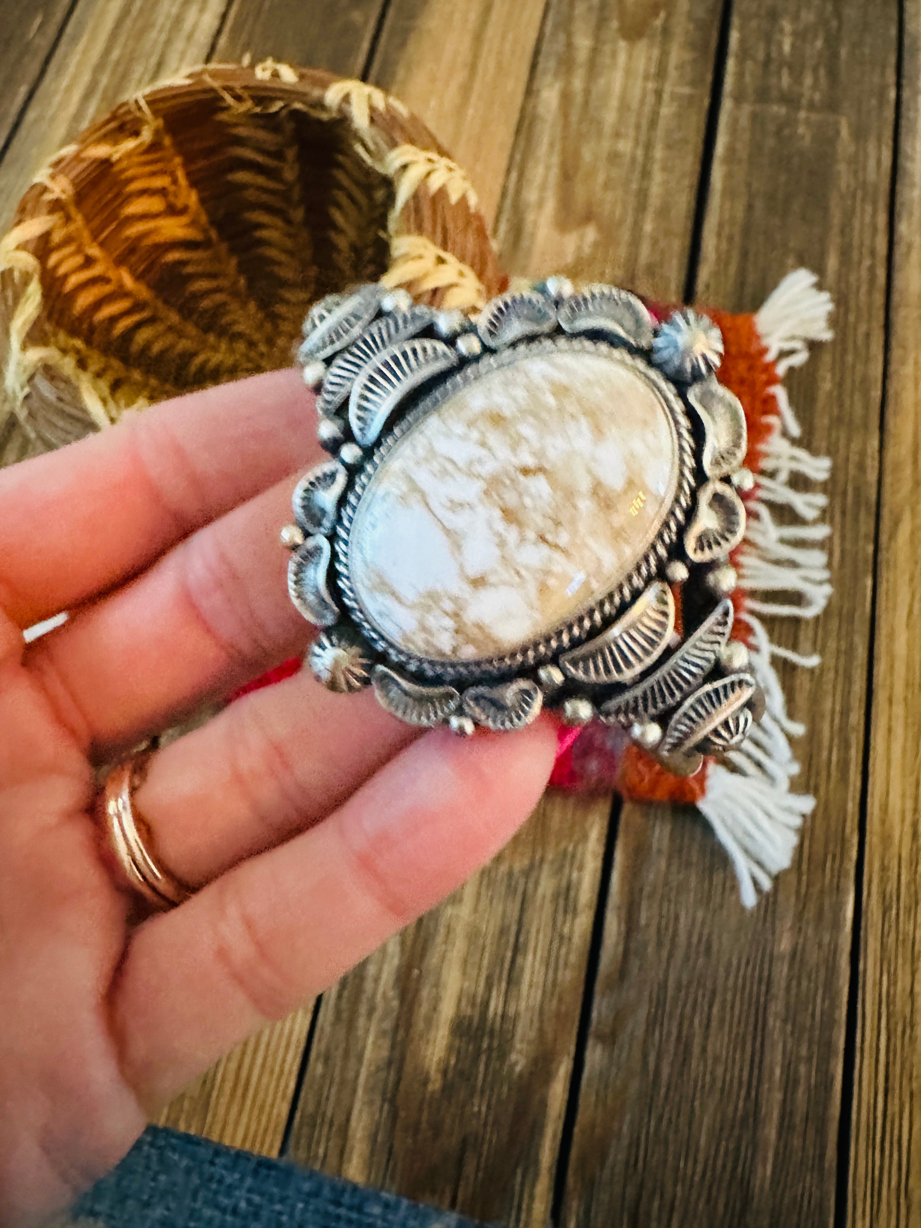 Handcrafted Dry Creek Turquoise & Sterling Silver Cuff Bracelet