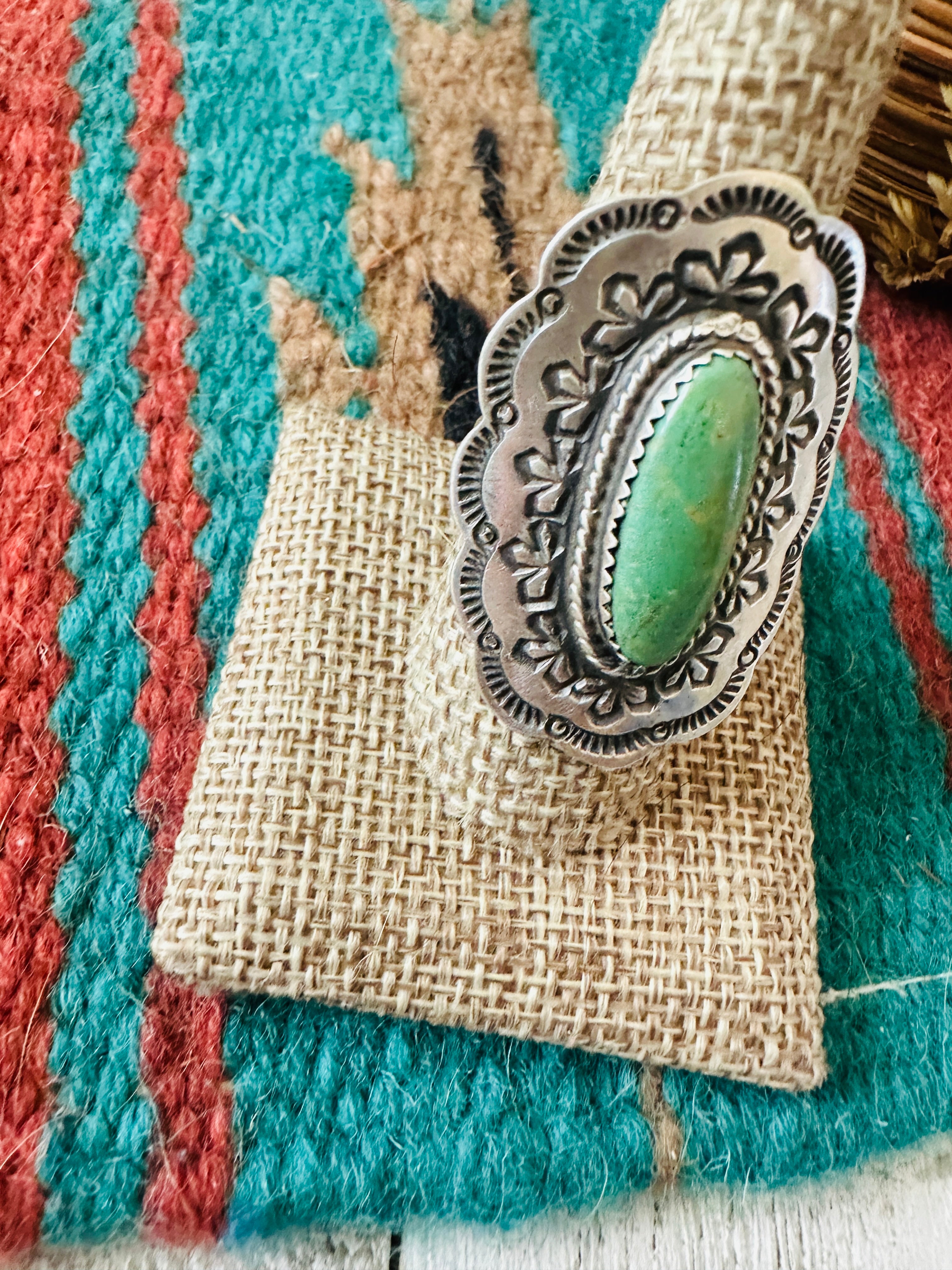 Handcrafted Turquoise & Sterling Silver Concho Ring