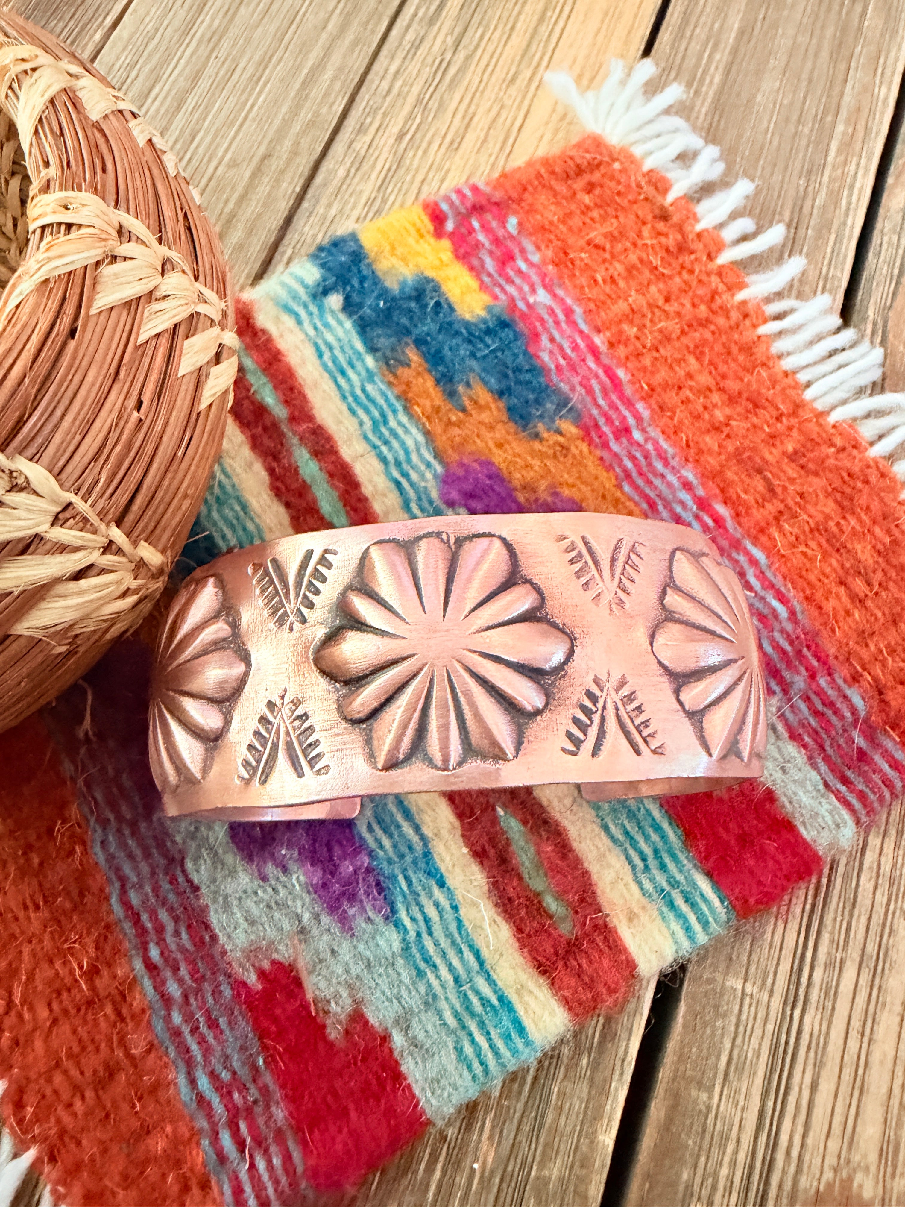 Handcrafted Copper Cuff Bracelet by Elvira Bill
