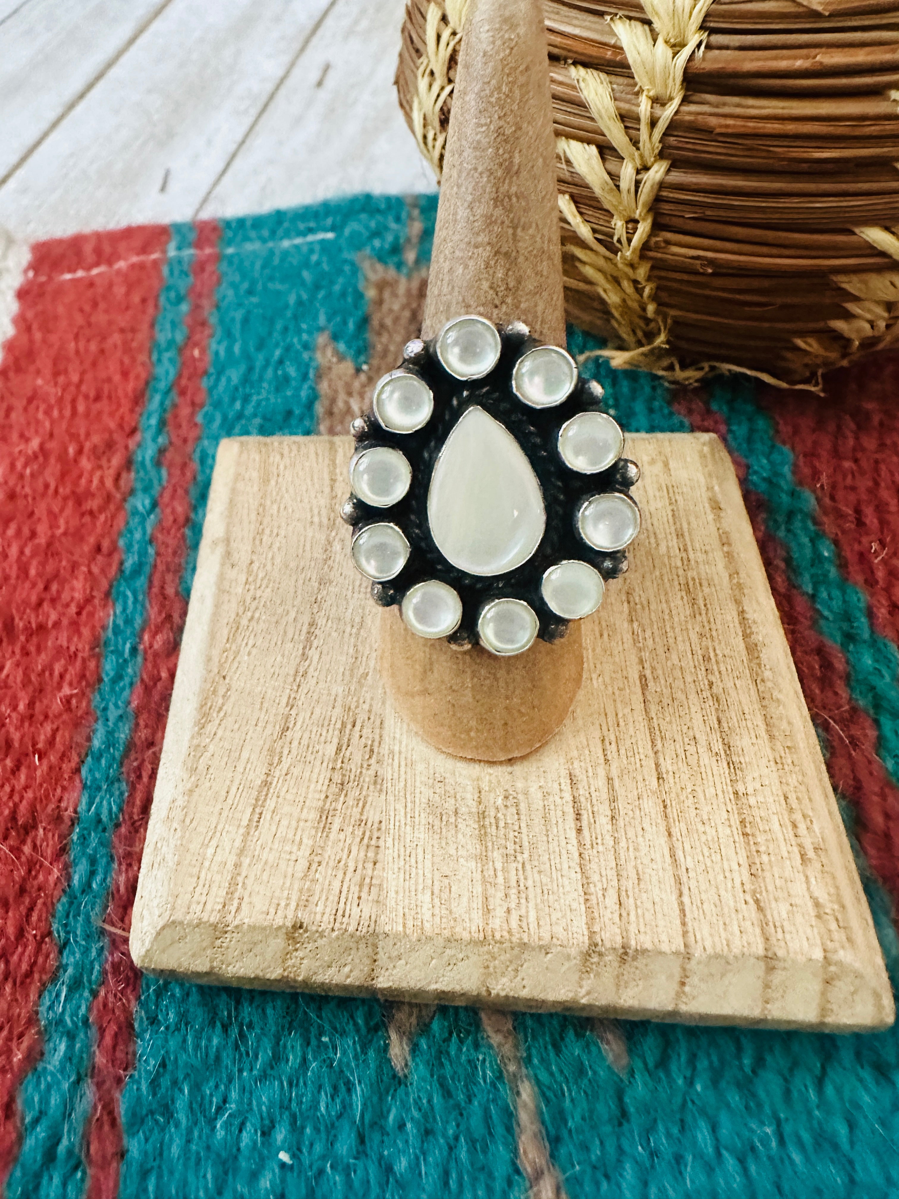 Handcrafted Sterling Silver & Mother of Pearl Ring