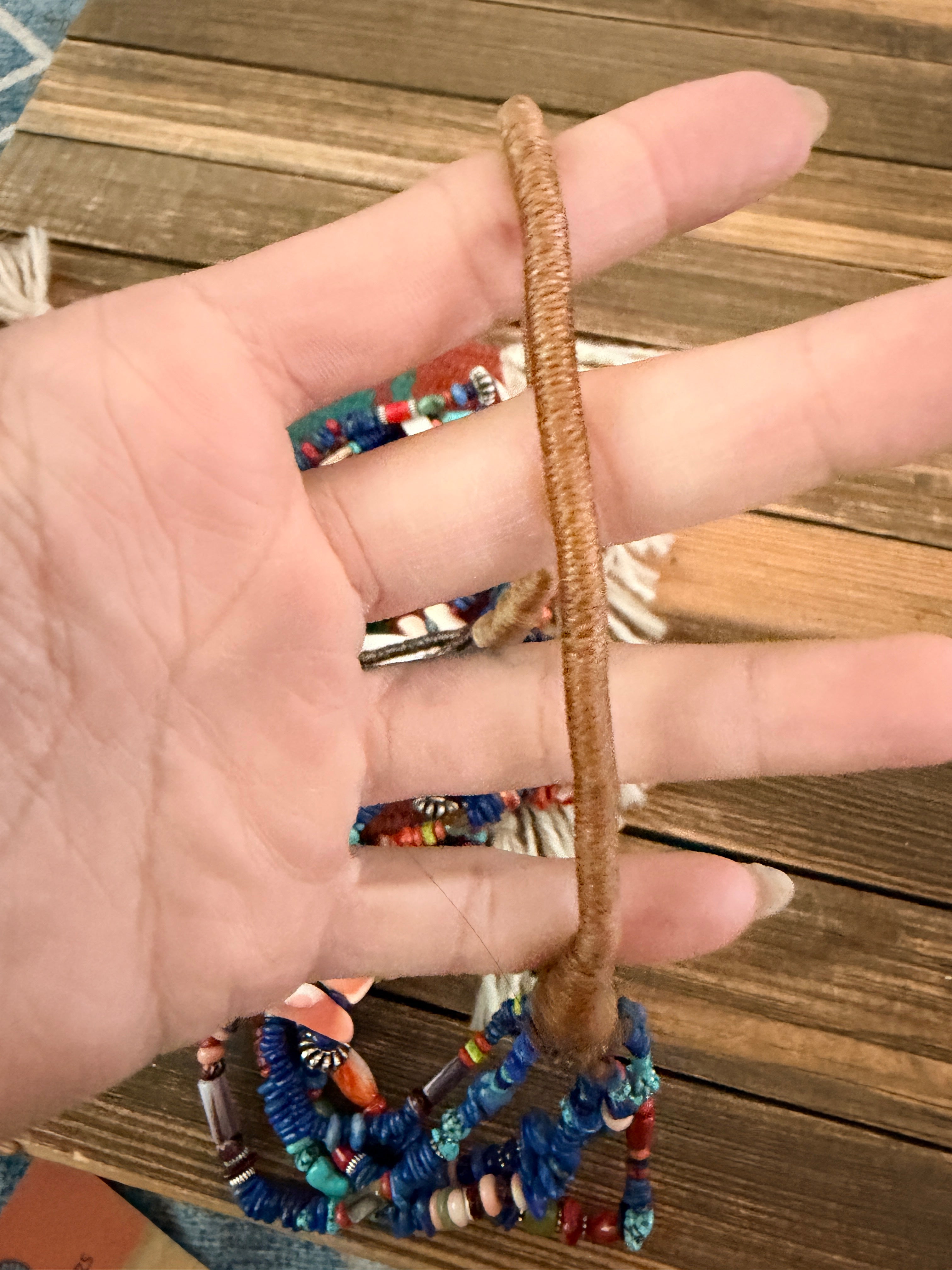Handcrafted Multi Stone Six-Strand 32” Beaded Necklace