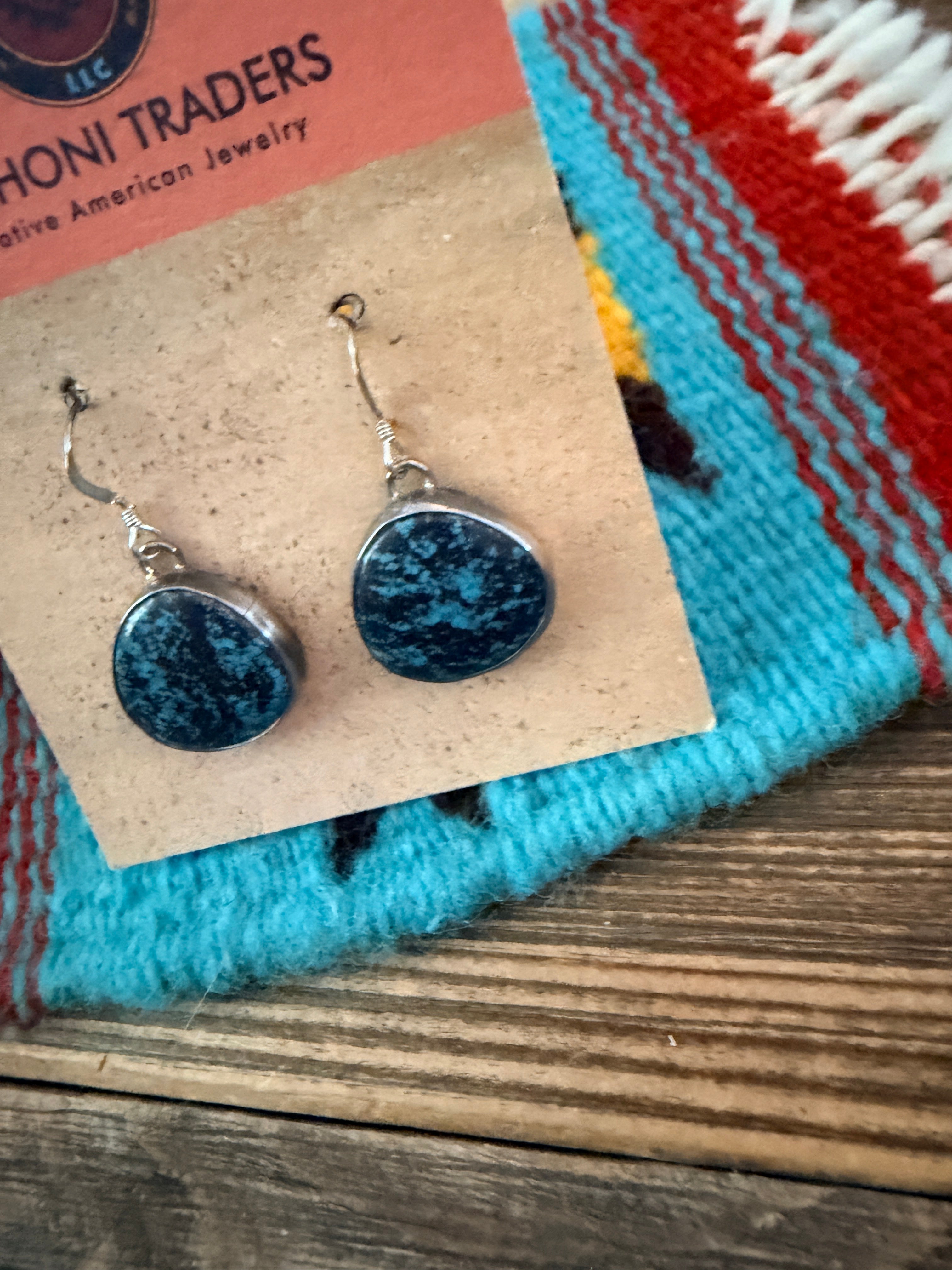Handcrafted Turquoise & Sterling Silver Dangle Earrings