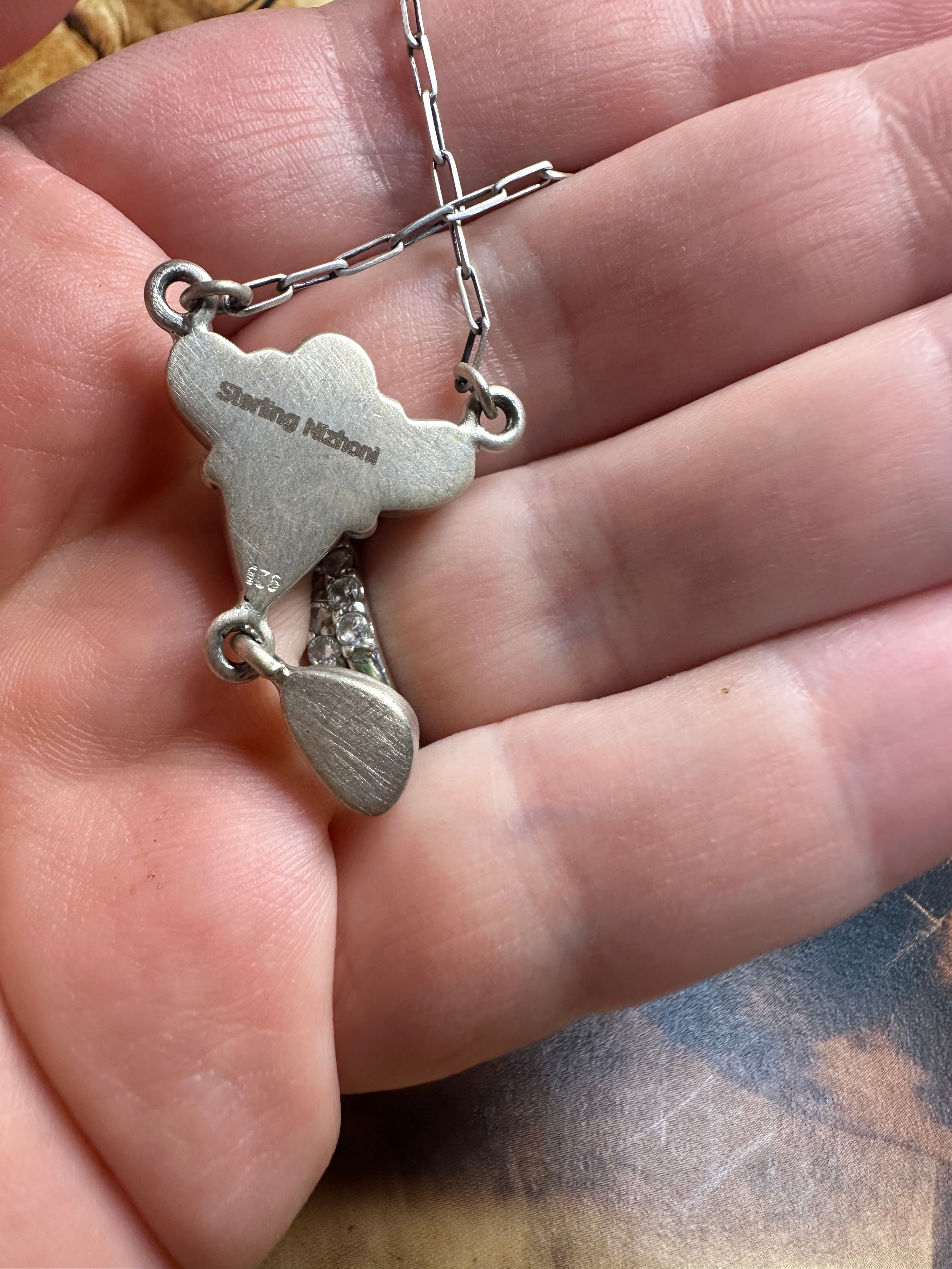 Handmade Sterling Silver Sonoran Mountain Turquoise Necklace