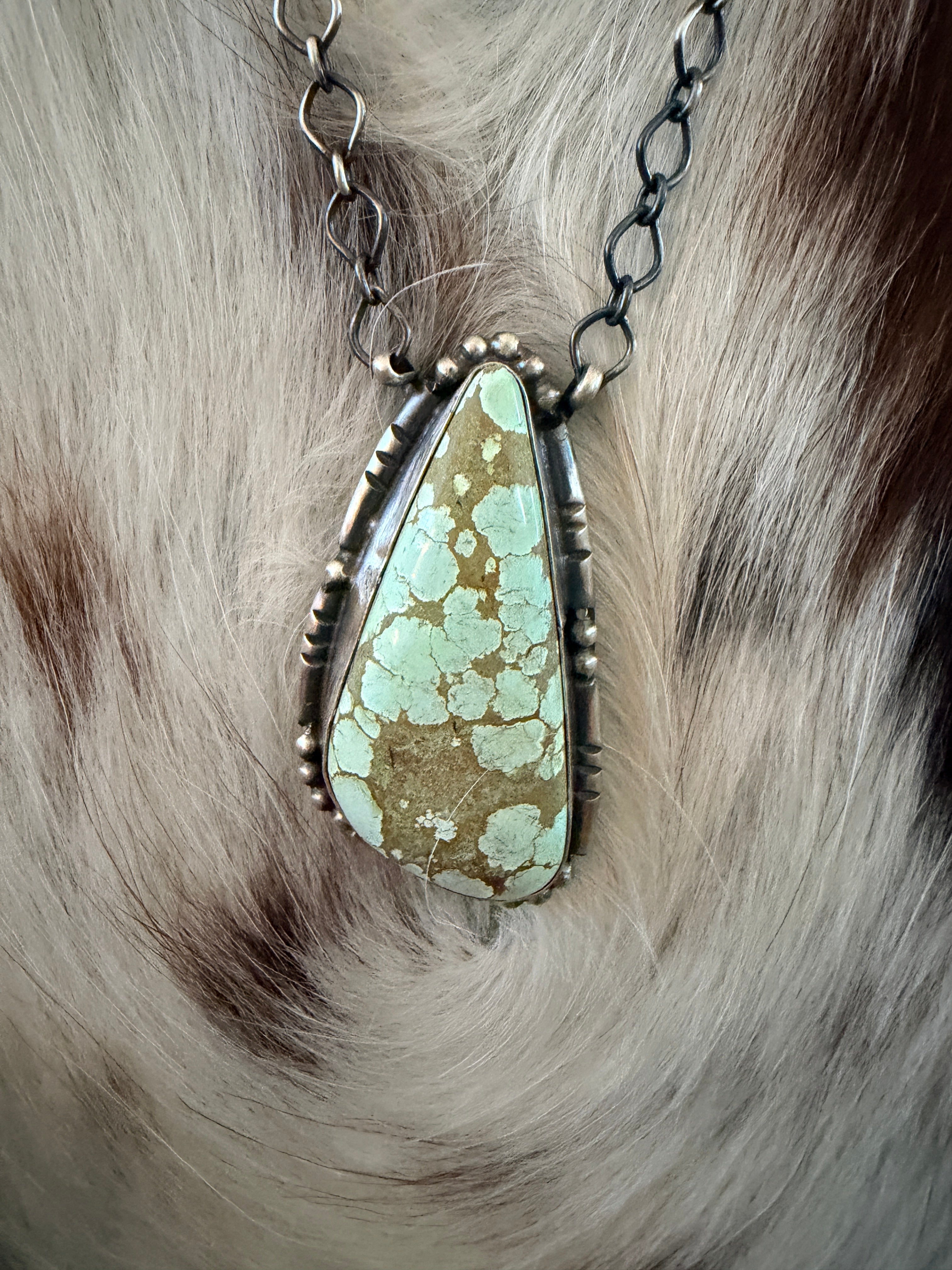 Handcrafted Number 8 Turquoise & Sterling Silver Necklace by Sheila Becenti