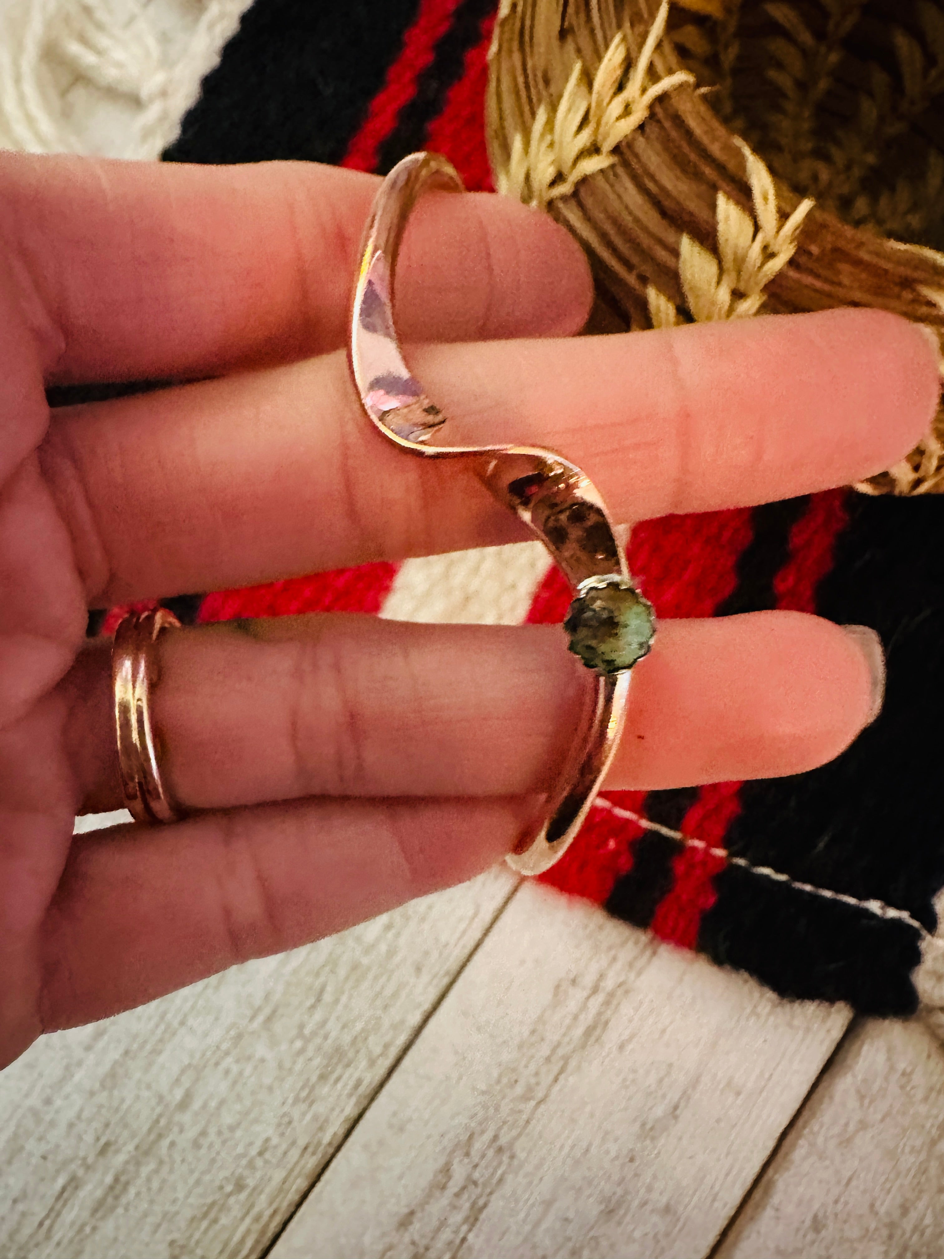 Handcrafted Copper & Turquoise Cuff Bracelet