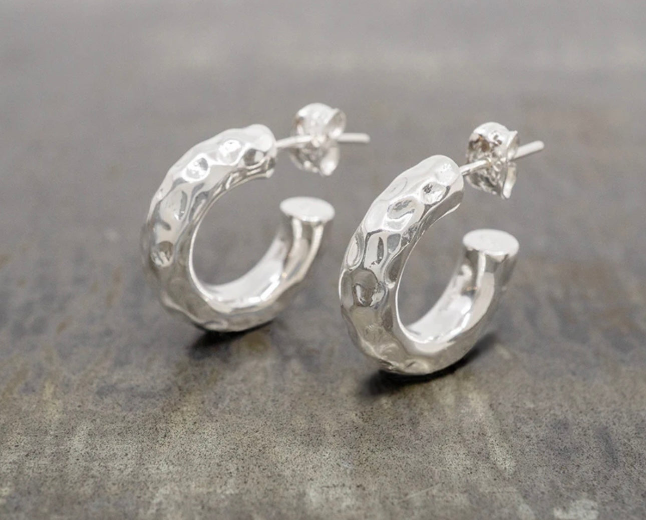 Chunky Hammered Hoops