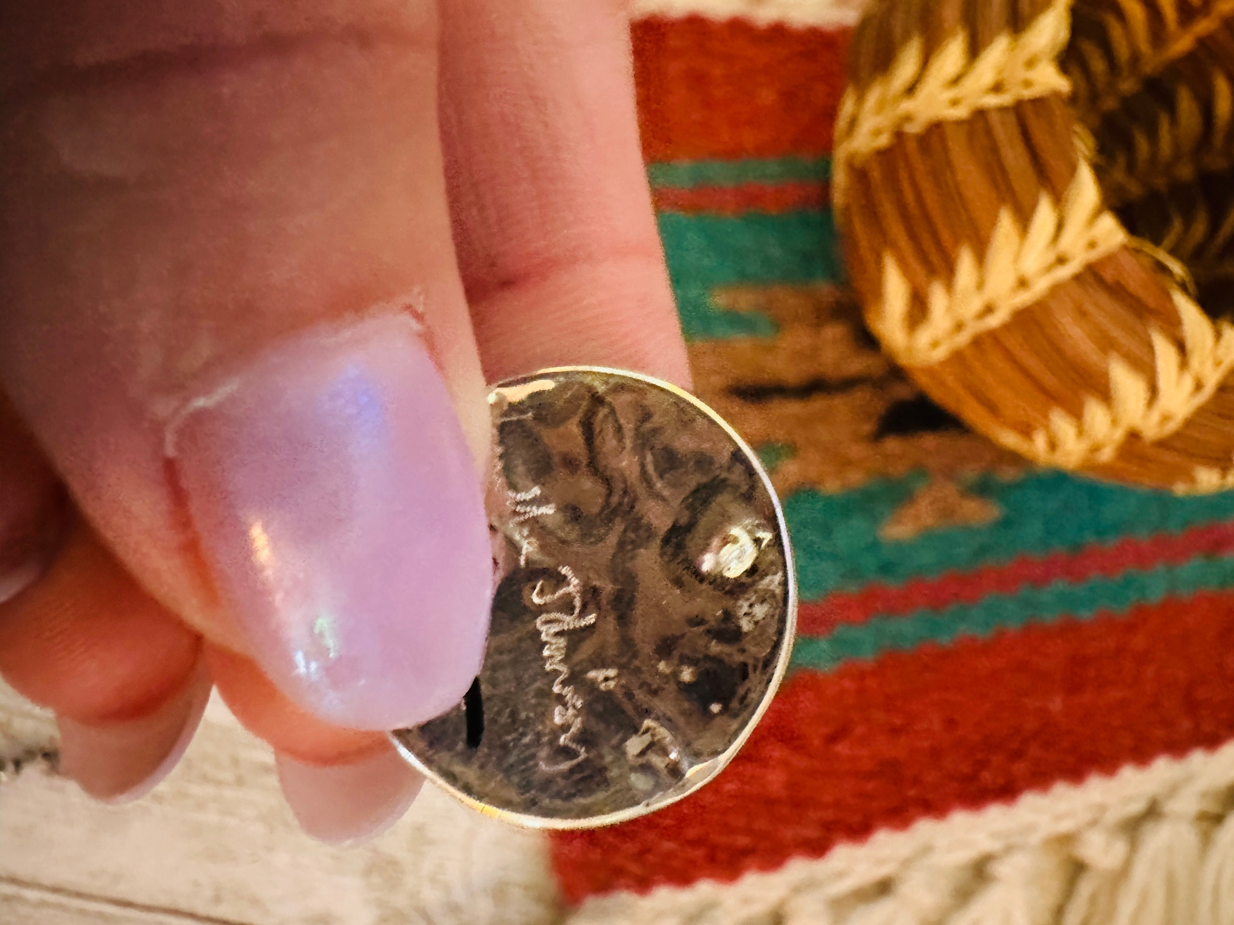 Handcrafted Mother of Pearl & Sterling Silver Inlay Earrings